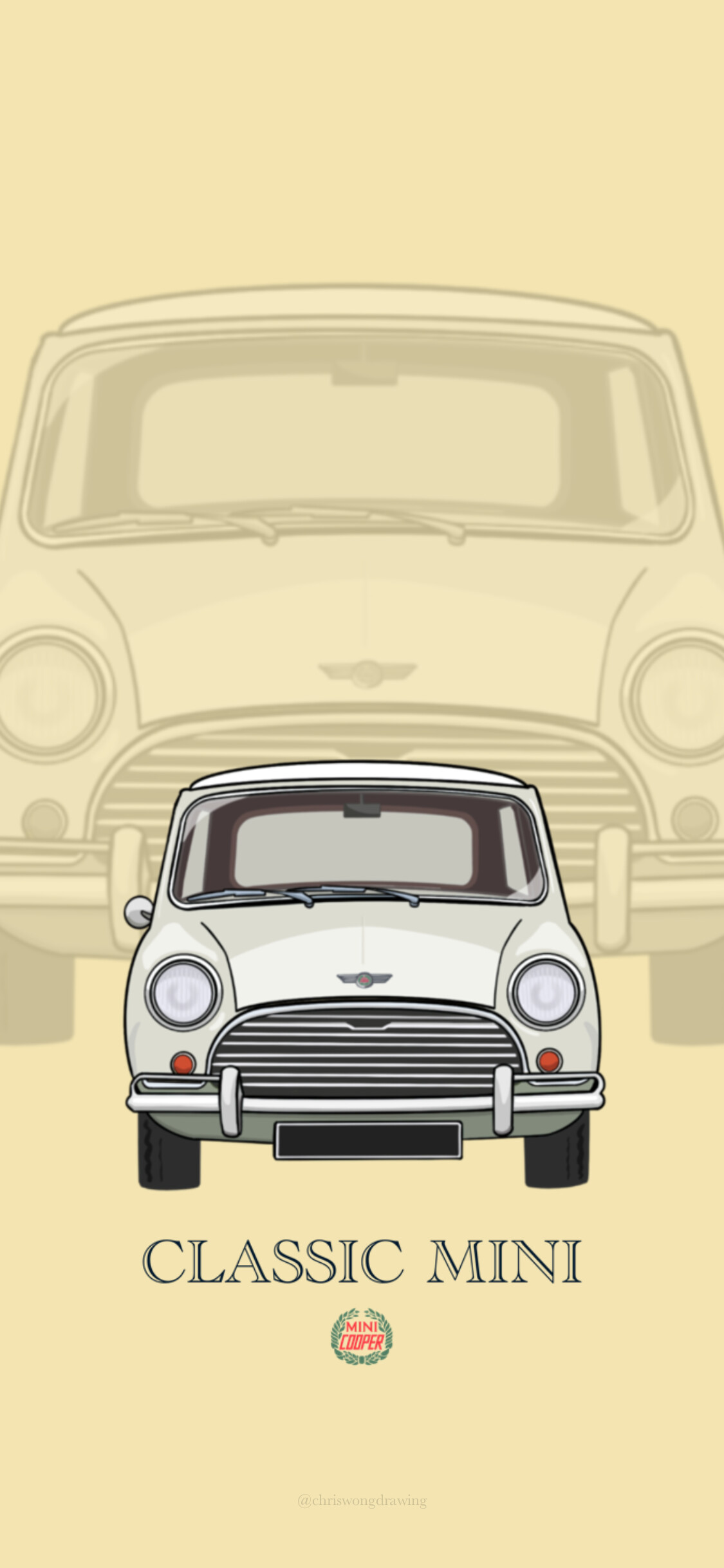 Art poster, MINI Cooper Wallpaper, 1130x2440 HD Phone
