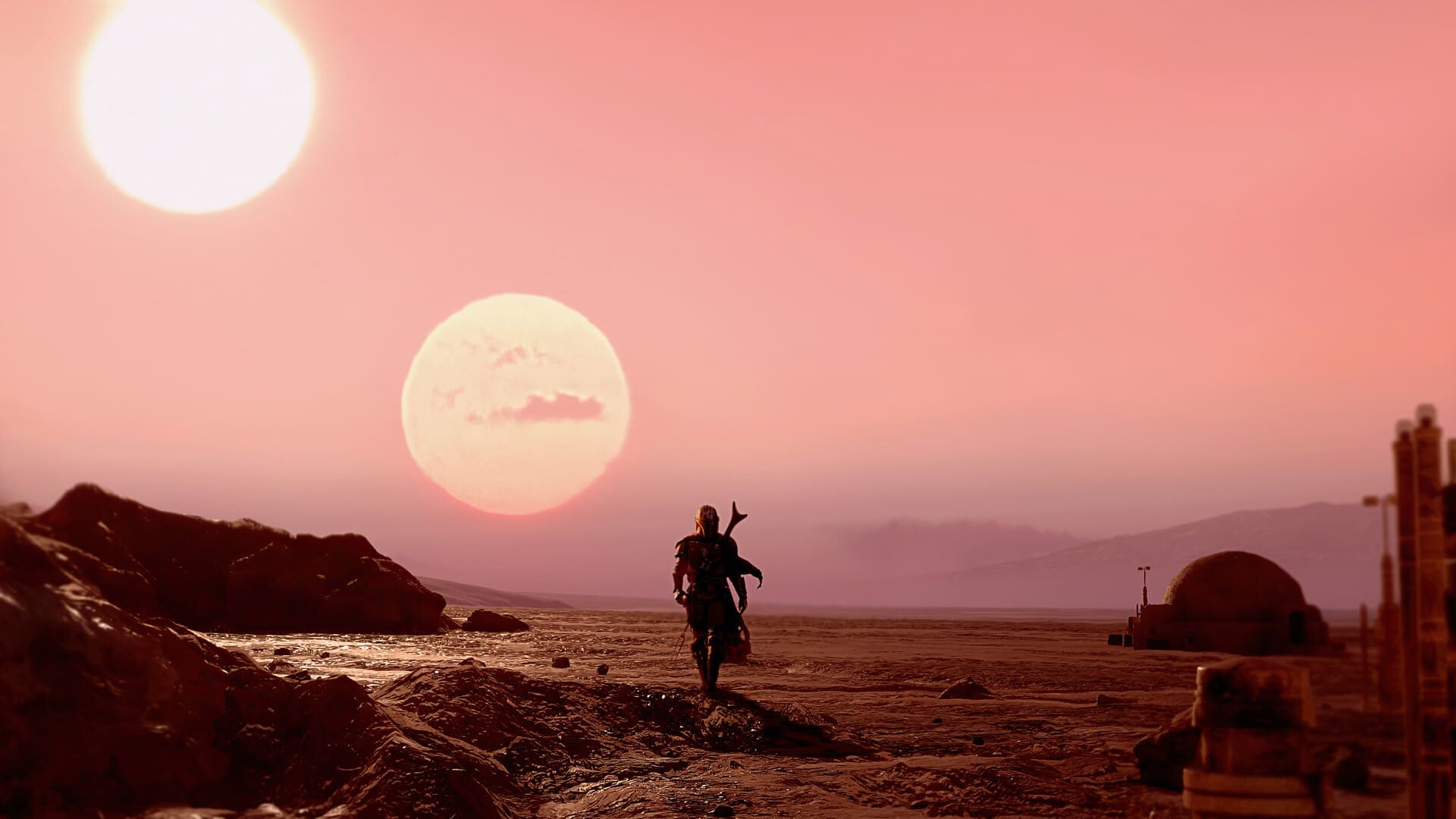 Sunset on Tatooine, The Mandalorian Wallpaper, 1920x1080 Full HD Desktop