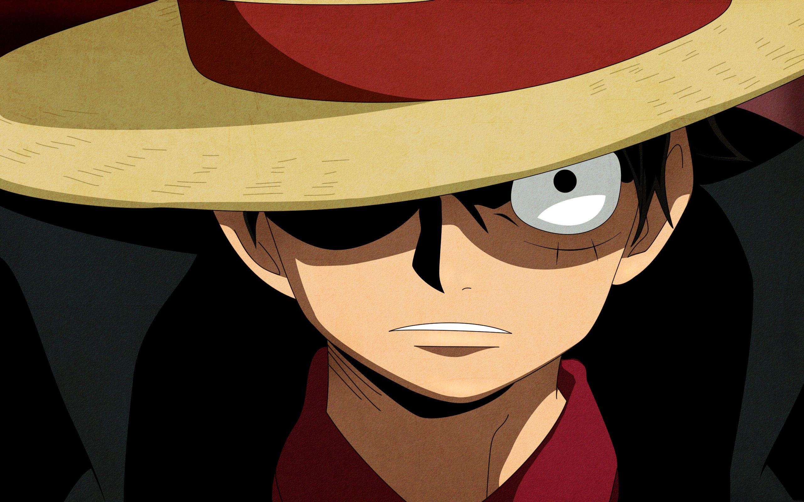 Monkey D. Luffy, straw hat, black coat, HD Desktop wallpaper