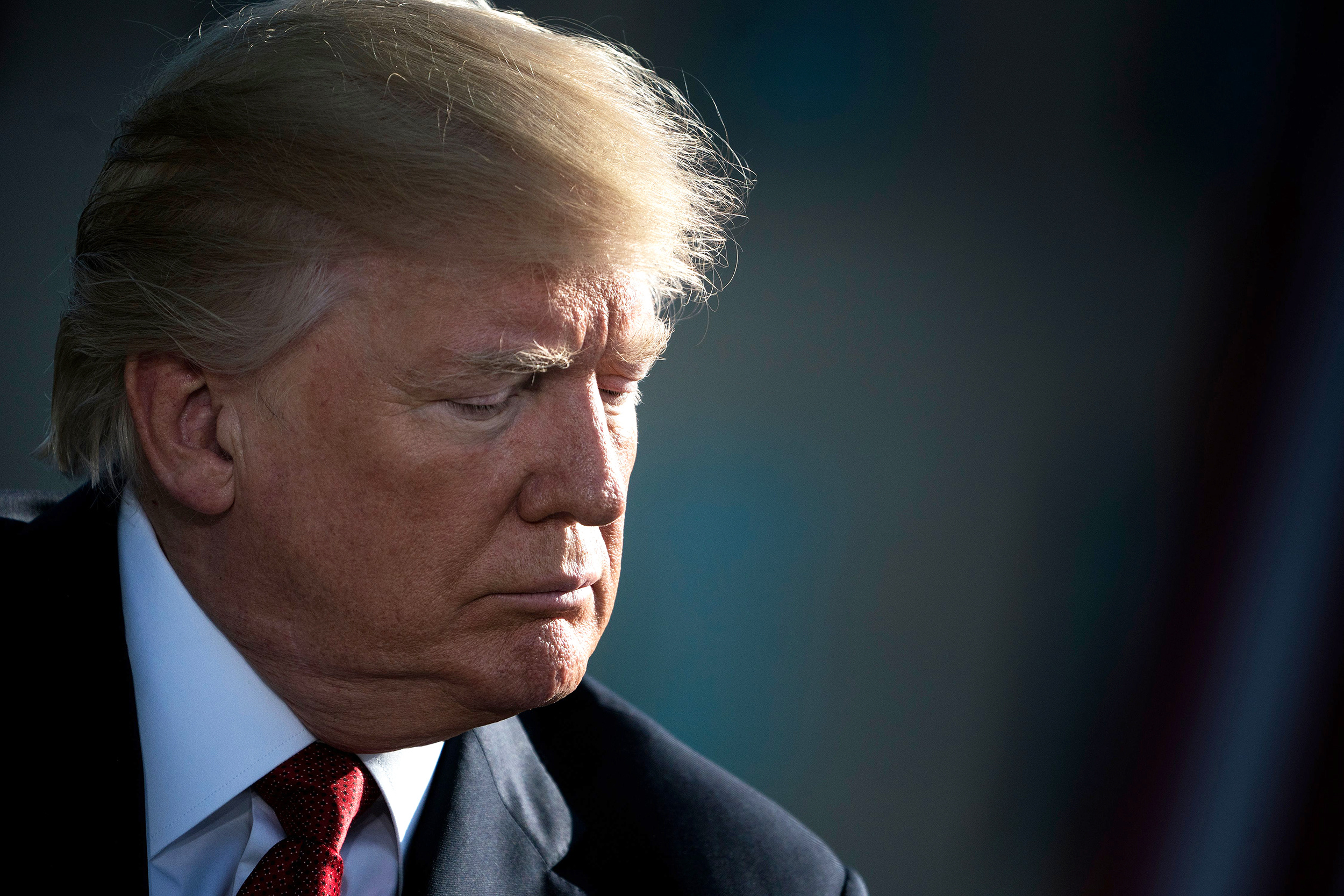 Donald Trump, red silk necktie, dark suit jacket, HD Desktop wallpaper