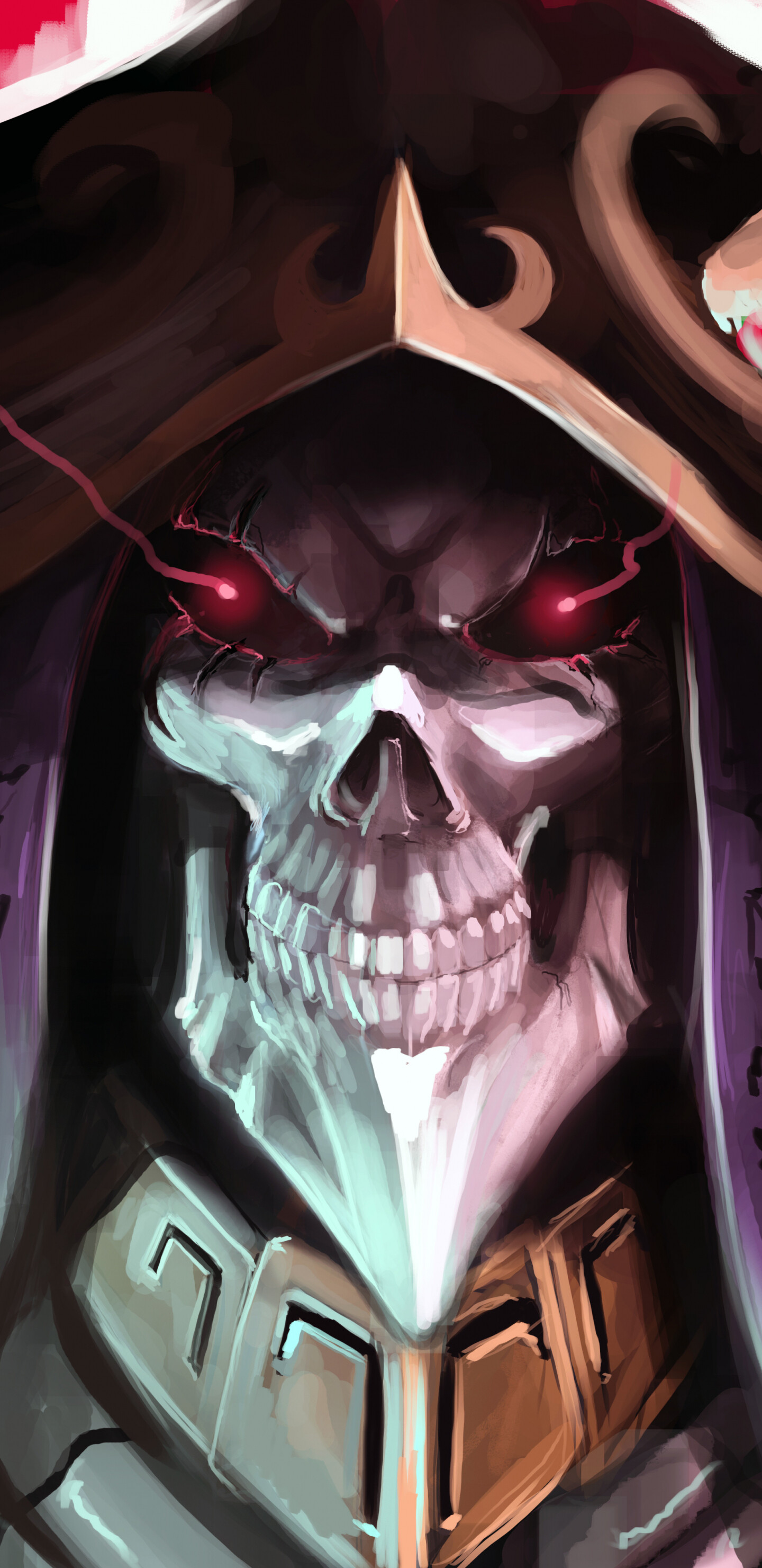 Overlord, Skull artwork, King wallpaper, Samsung Galaxy S8, 1440x2960 HD Phone