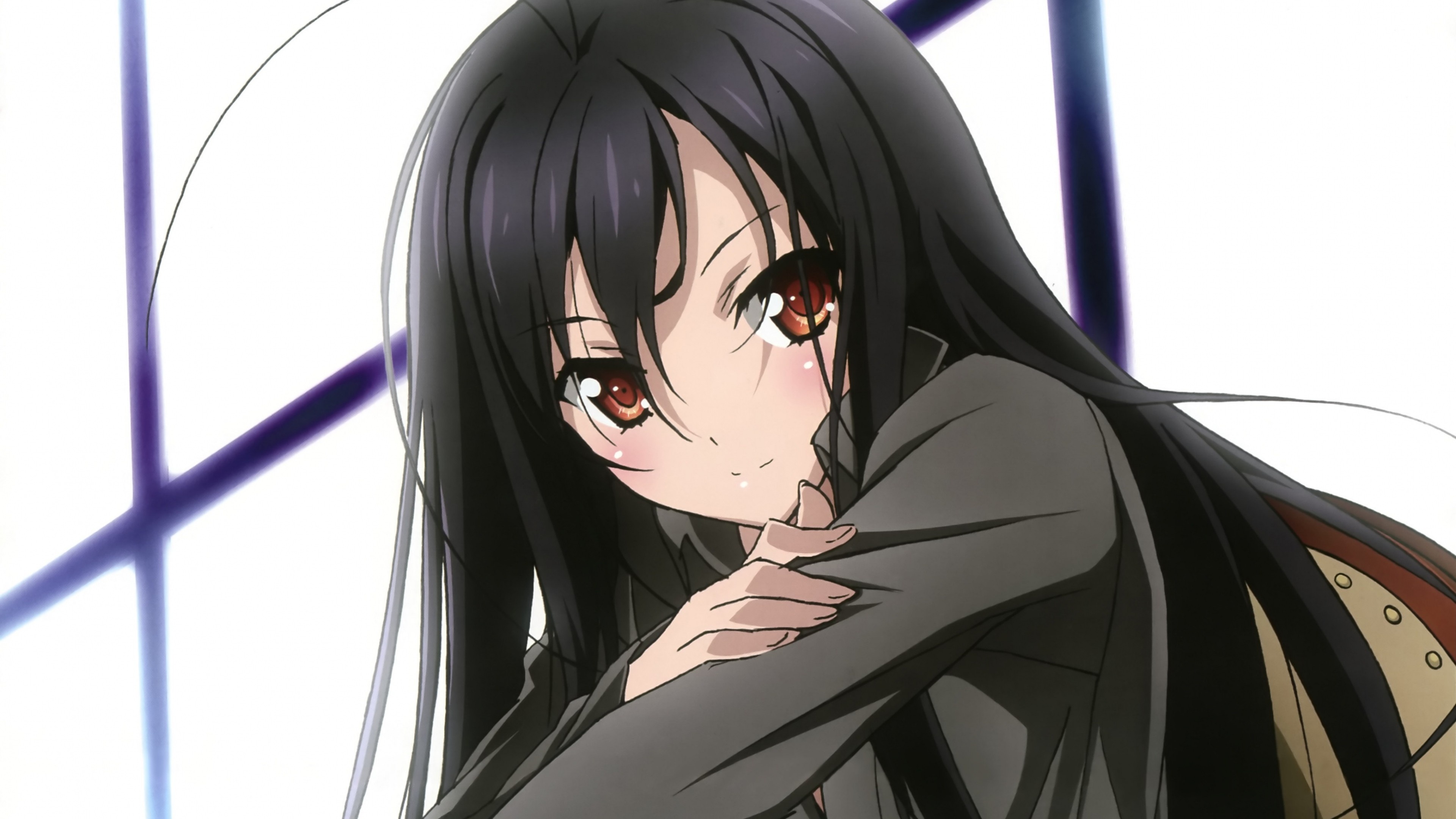 Anime beauty, Smiling girls, Brunette long hair, Brown eyes, 3840x2160 4K Desktop