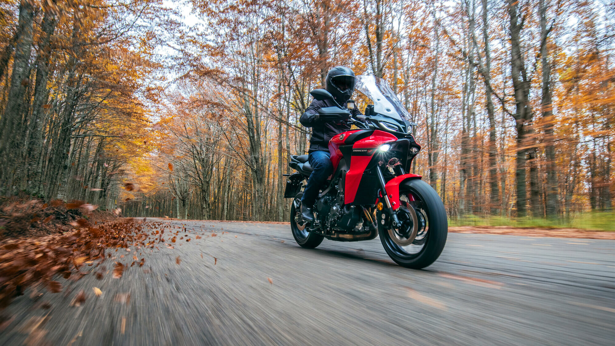 Yamaha Tracer 9 GT, Motorcycle mastery, Cutting-edge technology, Ultimate riding experience, 2000x1130 HD Desktop