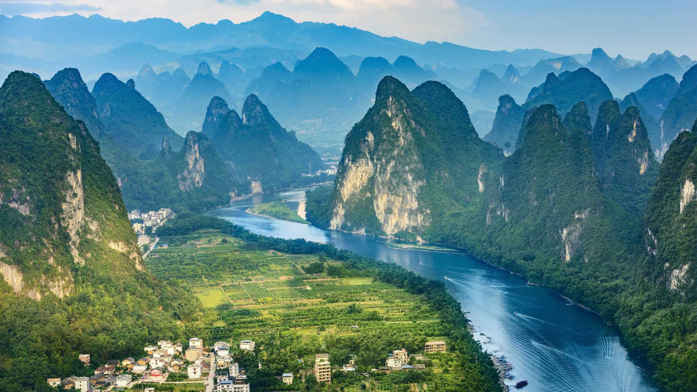 Li River, Rural China update, Sim vs IRL, Microsoft Flight Simulator, 2400x1350 HD Desktop