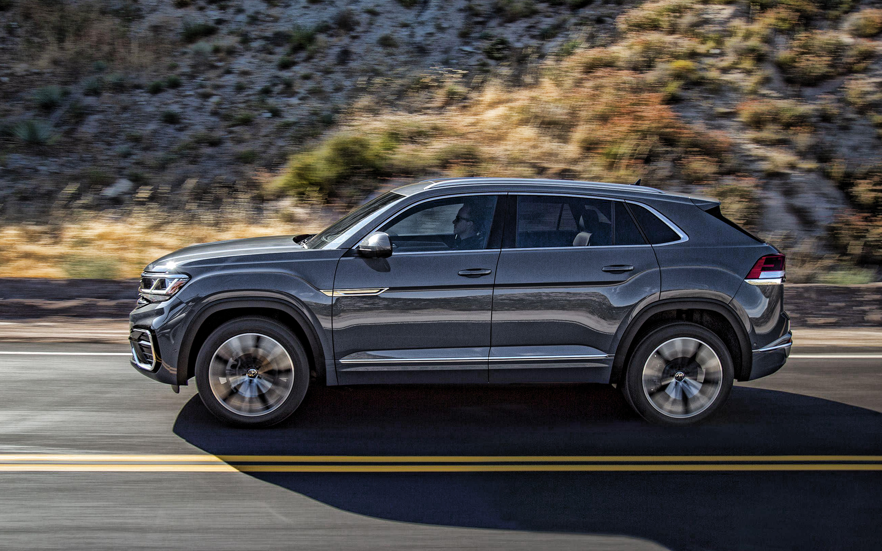 Volkswagen Atlas, Cross sport SUV, 2021 edition, Gray exterior view, 2880x1800 HD Desktop