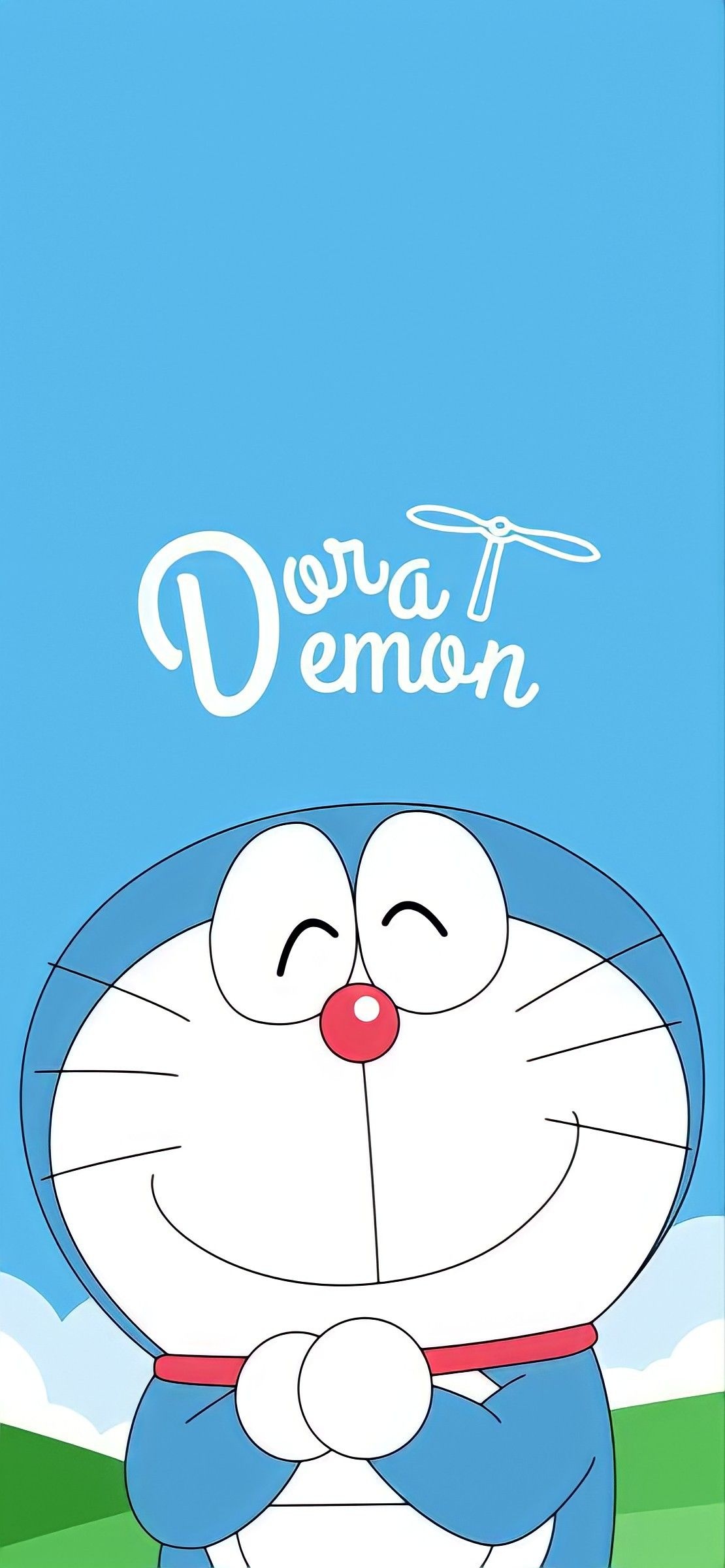 Doraemon, "Doraemon" text, Bamboo-copter, HD Phone wallpaper