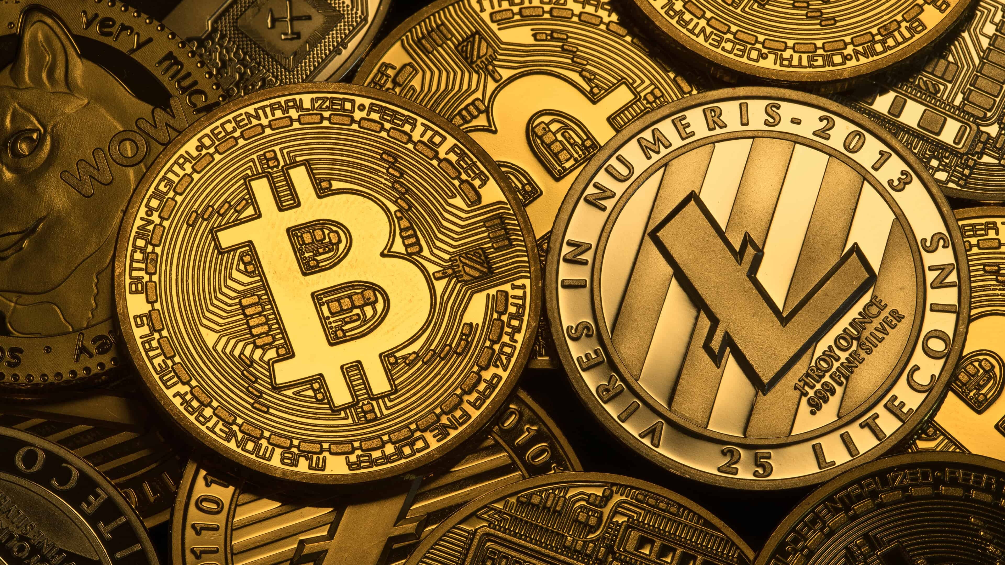 Cryptocurrency coins, UHD, Wallpaper, 4K, 3840x2160 4K Desktop