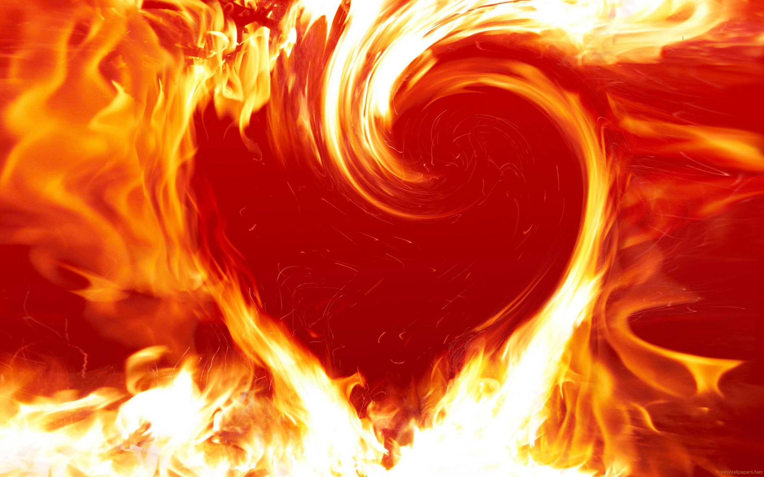 Heart flame, Fire Wallpaper, 2560x1600 HD Desktop