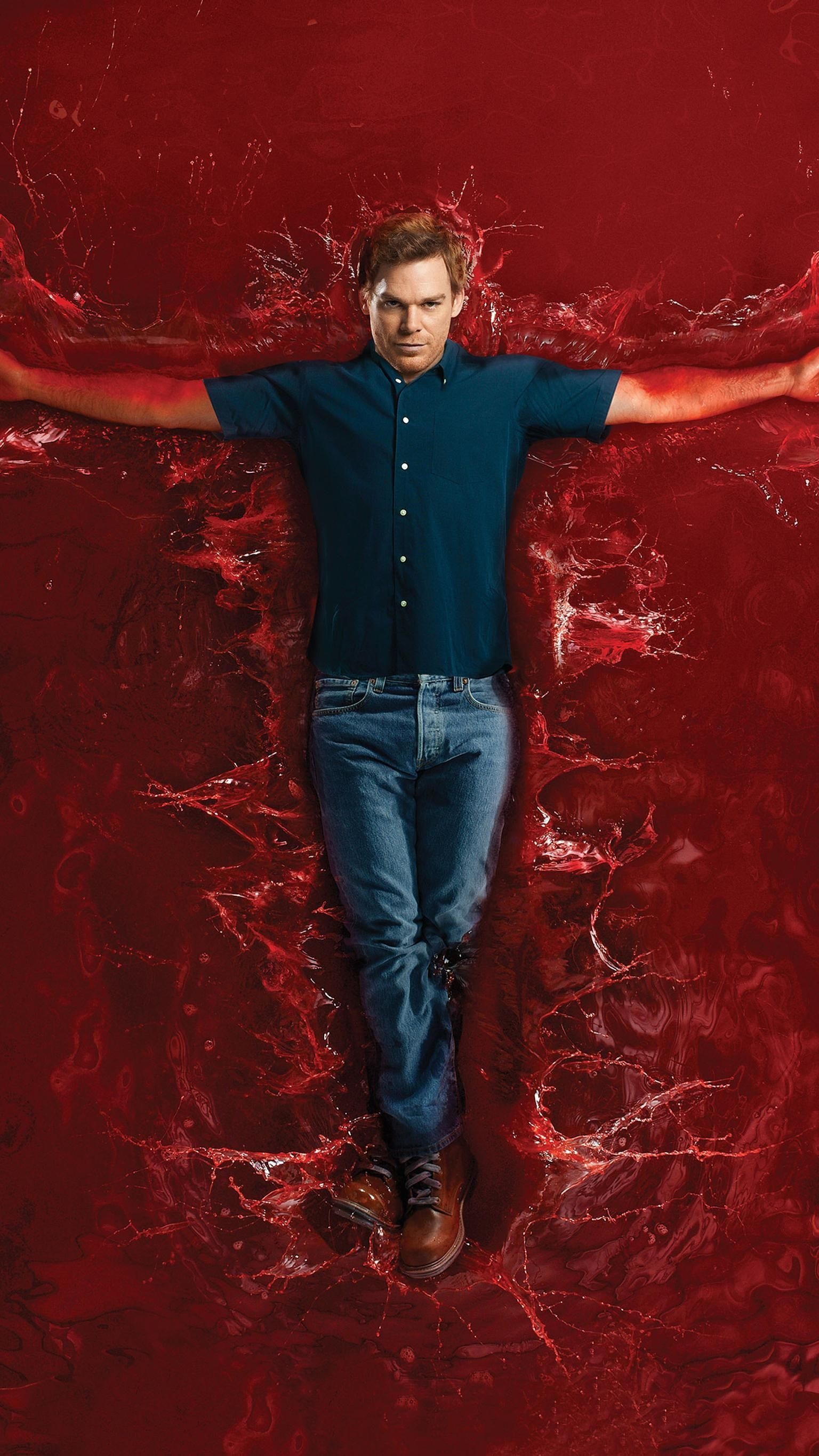 Dexter Morgan, Michael C. Hall, pool of blood, HD Phone wallpaper