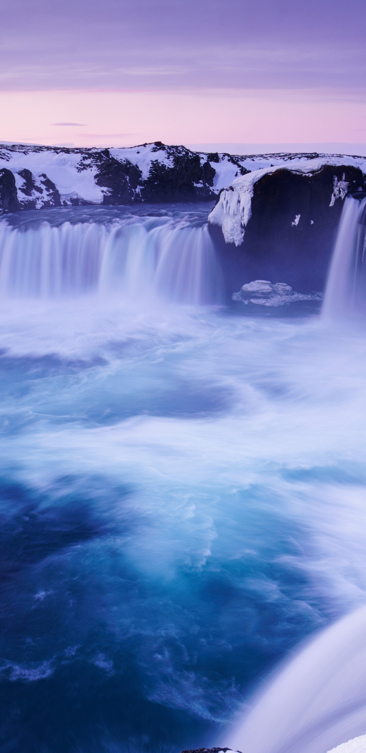 Godafoss waterfall beauty, Blue water stream, Nature's masterpiece, HD wonder, 1440x2960 HD Phone