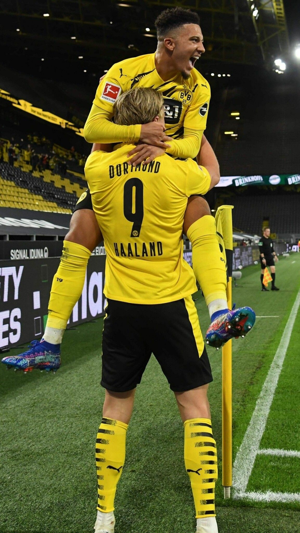 Erling Haaland, Marco Reus, Team celebration, BVB, 1160x2050 HD Phone