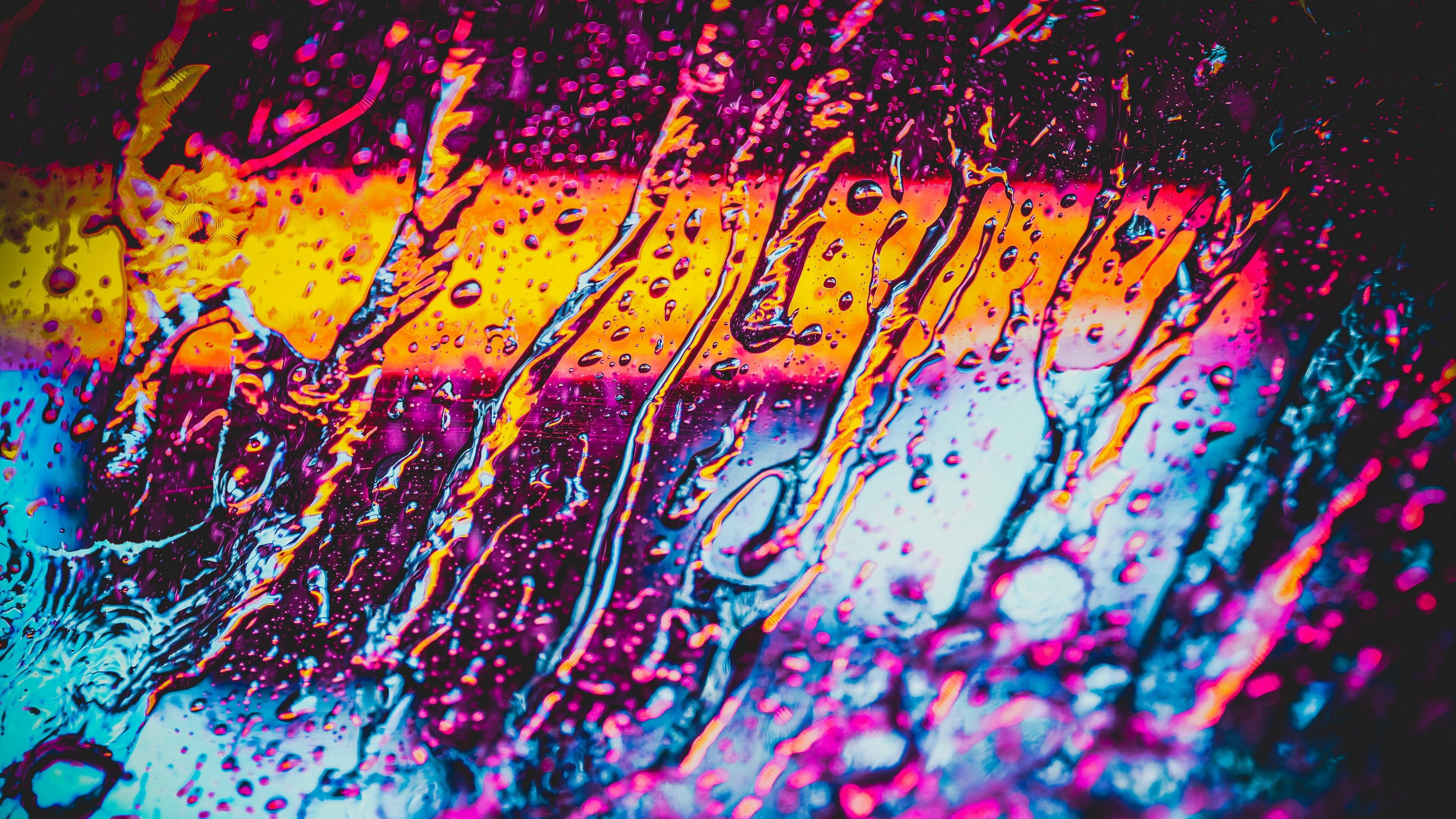 4K neon rain wallpapers, Moody atmosphere, Neon lights, Rainy city, 3840x2160 4K Desktop