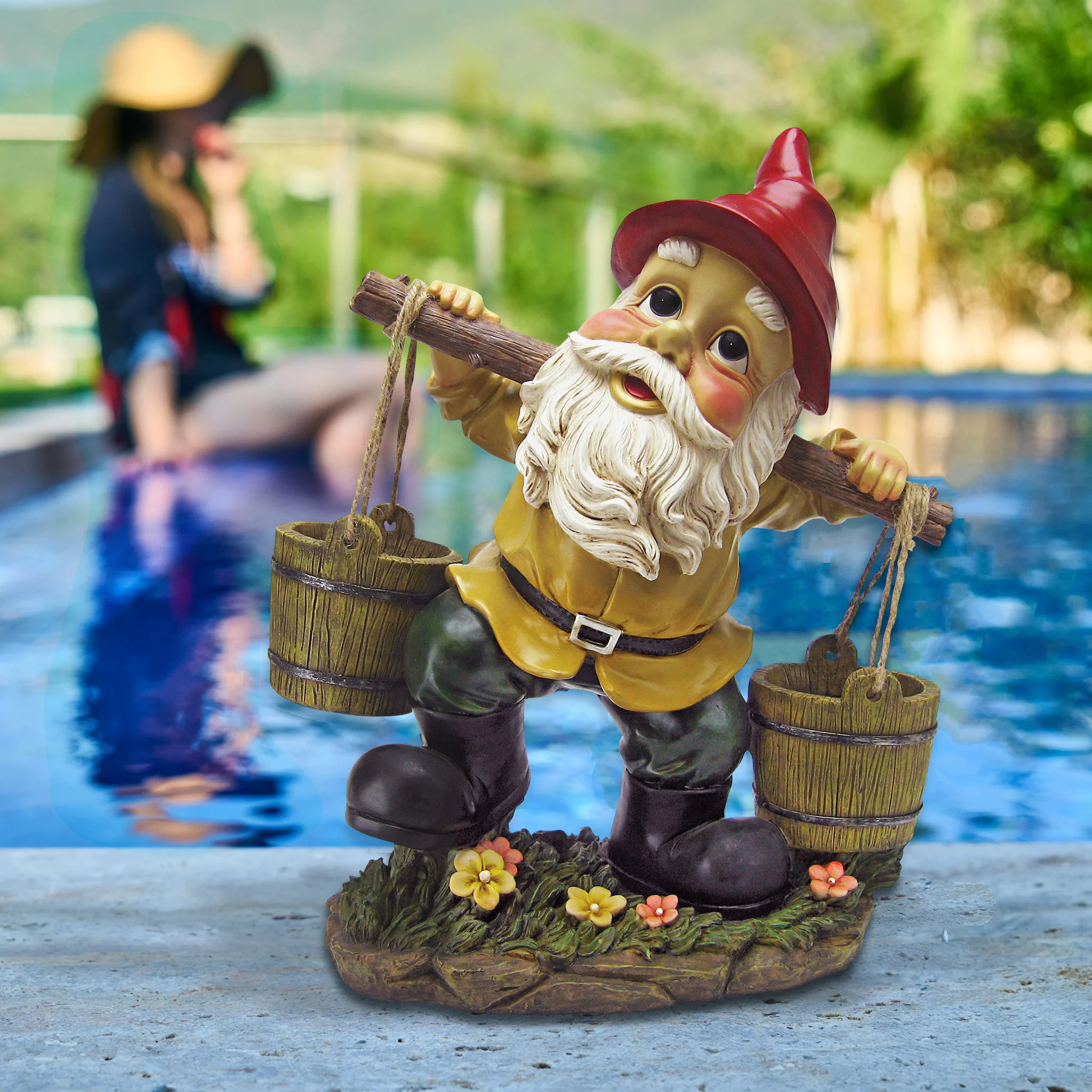 Design Toscano Gnome, Barney Two Buckets, Garden Statue, Wayfair, 2050x2050 HD Phone