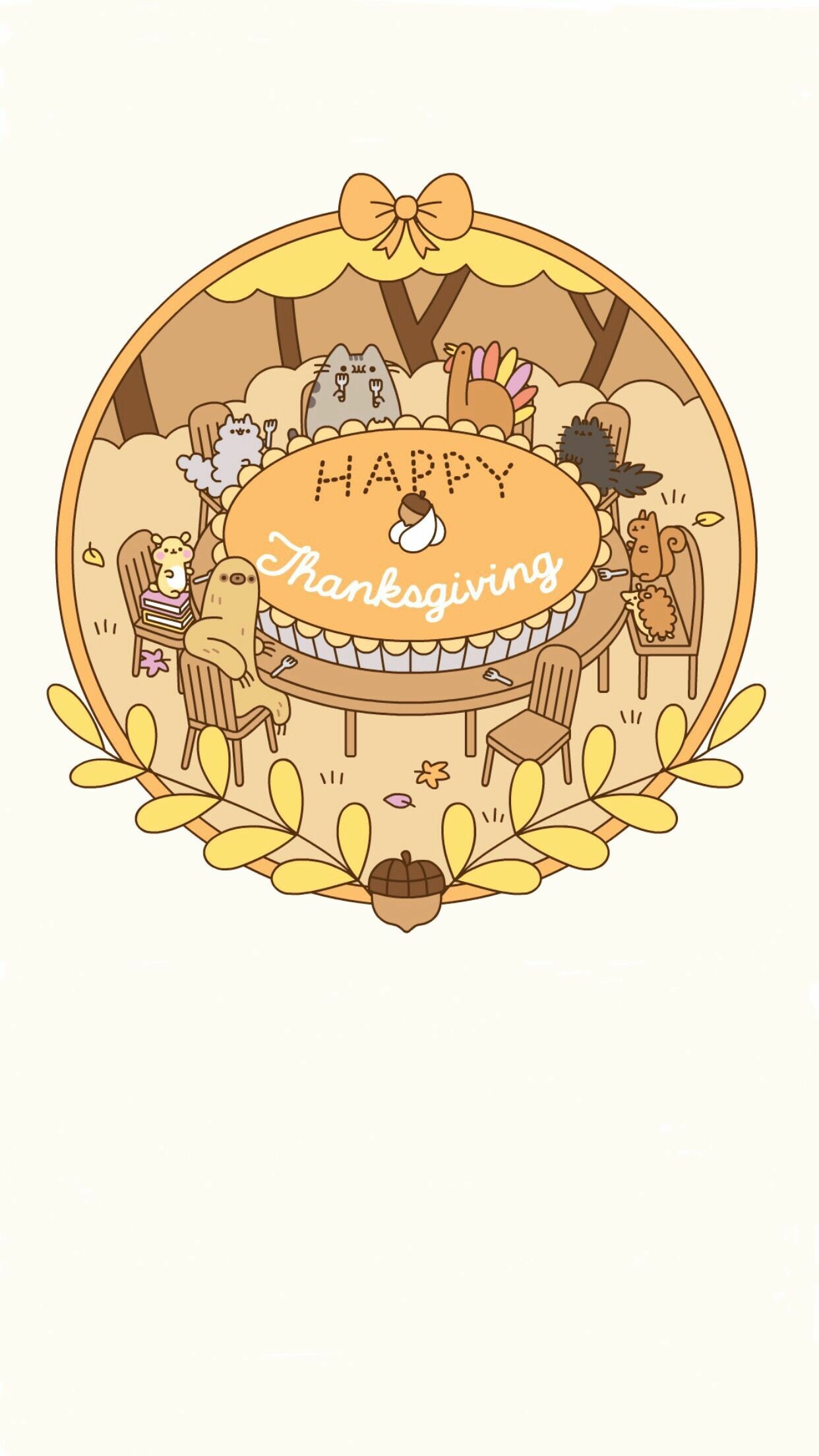 Kawaii, Thanksgiving Wallpaper, 1250x2210 HD Phone