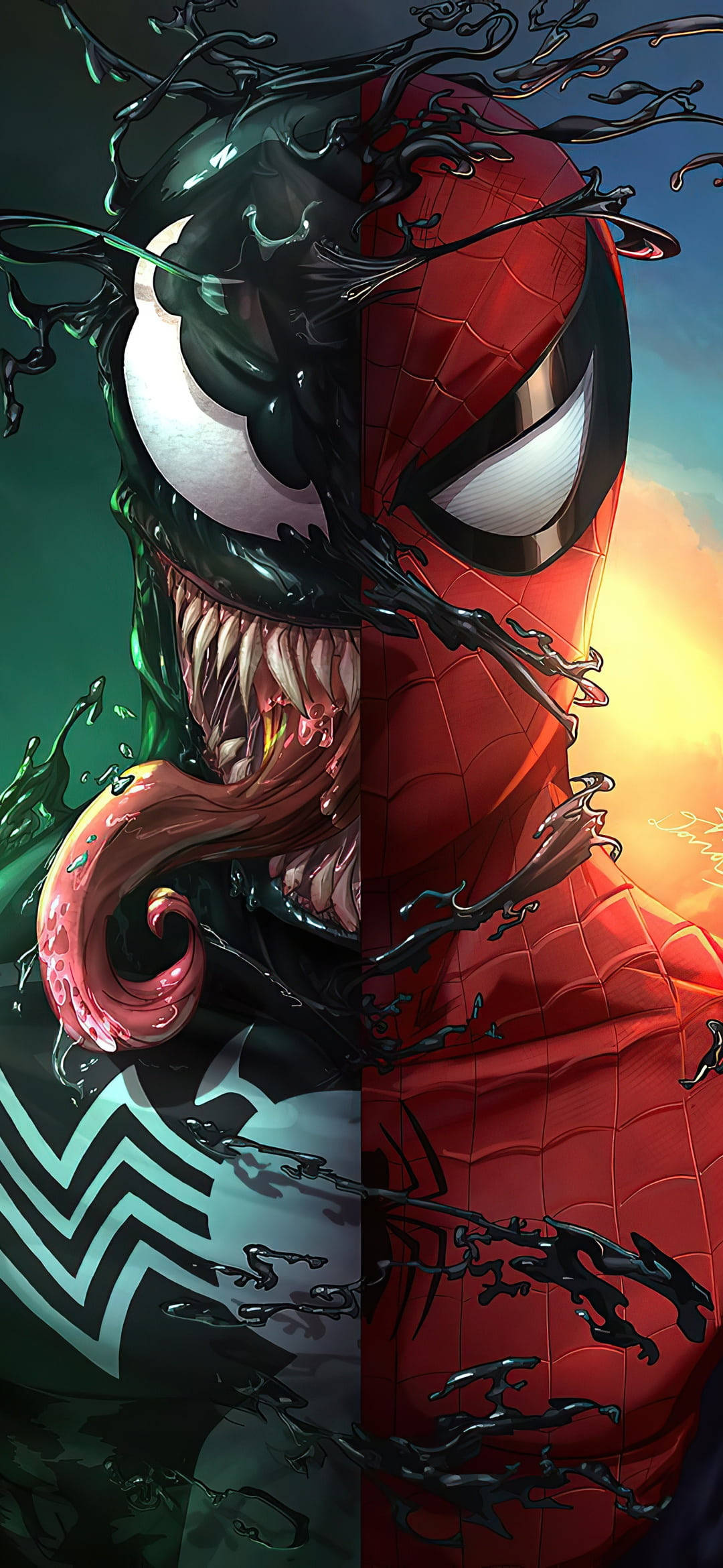 Venom, Spider-Man, Symbiote tendrils, HD Phone wallpaper
