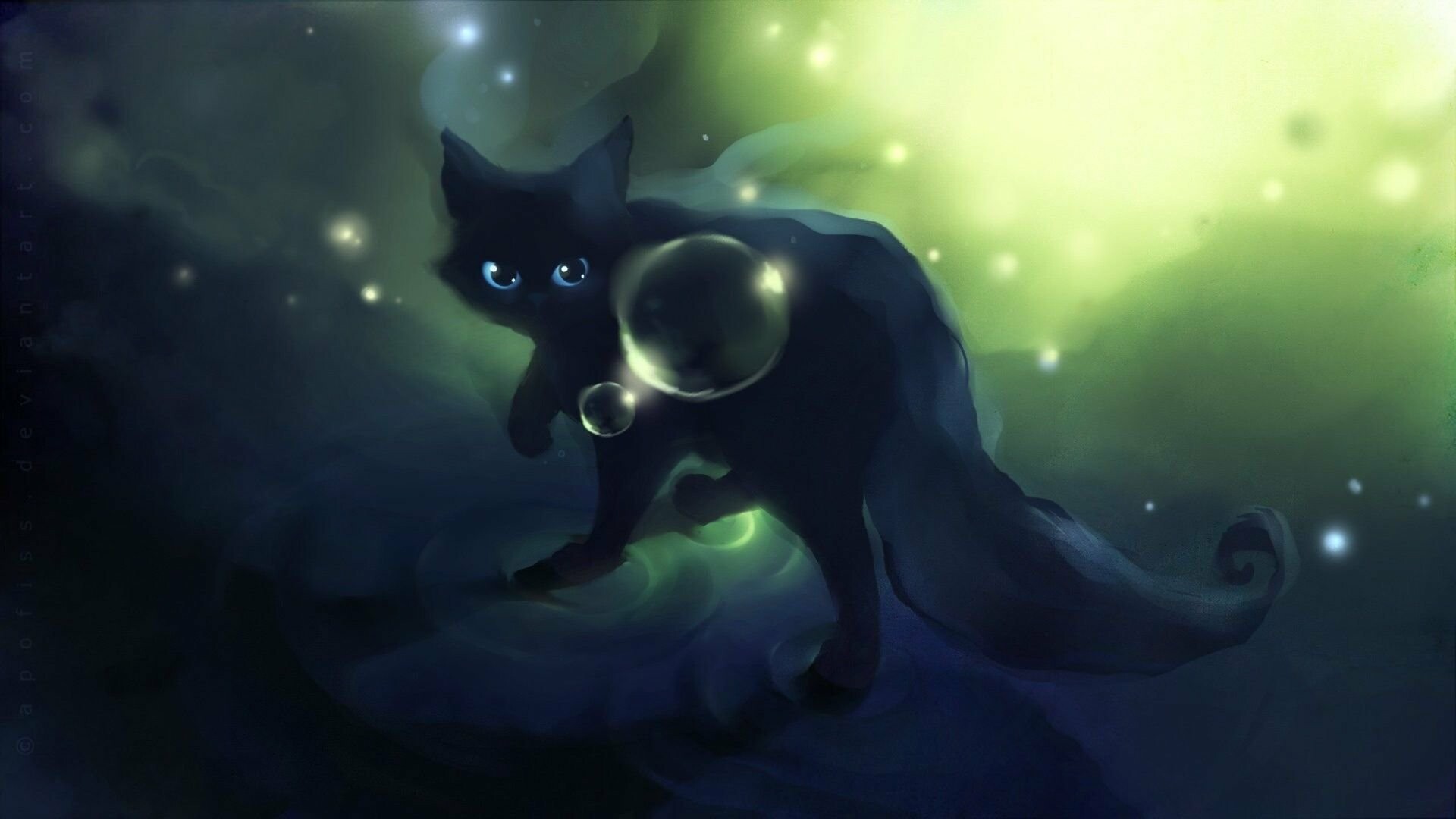 Captivating anime cats, Artistic cat wallpapers, Gorgeous cat illustrations, Stunning cat artwork, 1920x1080 Full HD Desktop