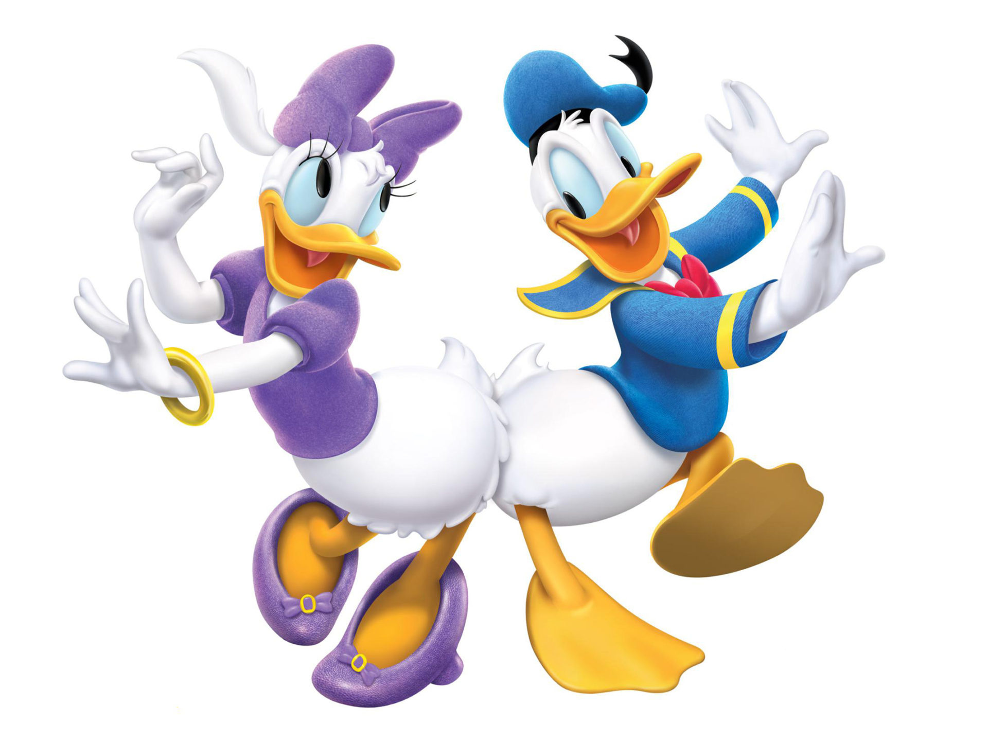 Donald Duck, Daisy Duck, Dance, Walt Disney characters, 1920x1440 HD Desktop