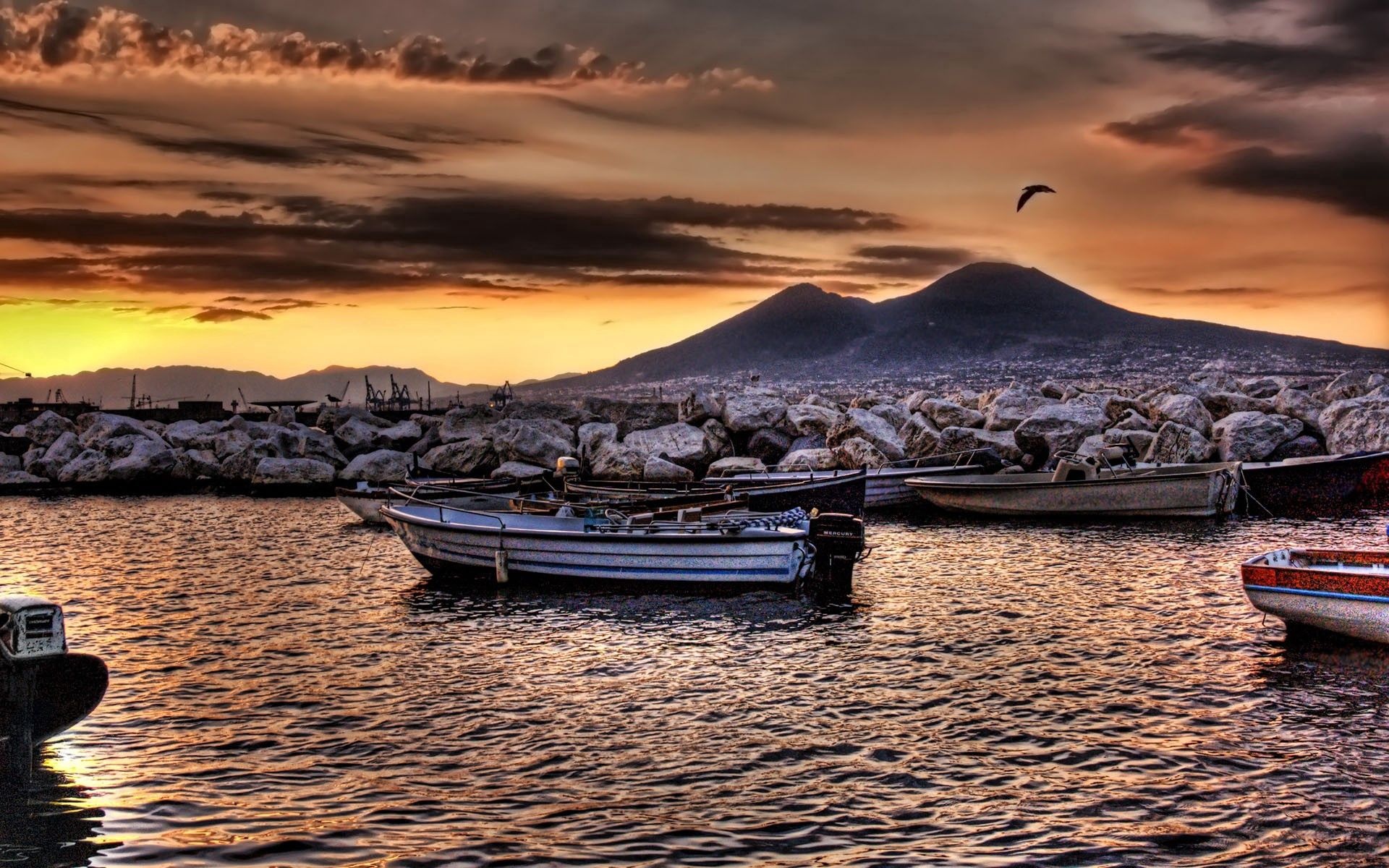 Boat travels, Mobile wallpaper, Cities rivers, Stones mountain, 1920x1200 HD Desktop