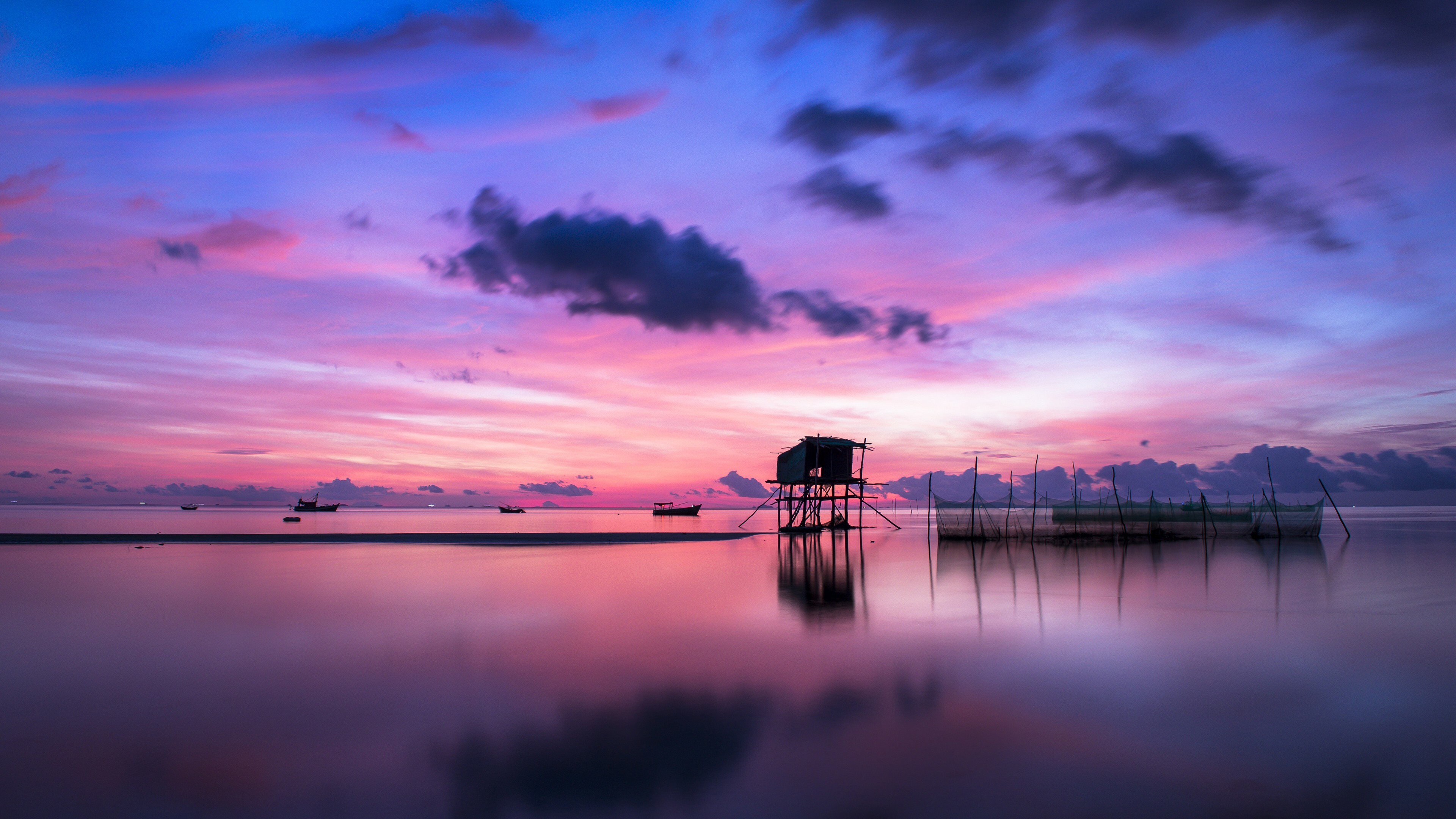 Island sunrise, Striking reflections, Pristine beauty, Captivating scenery, 3840x2160 4K Desktop