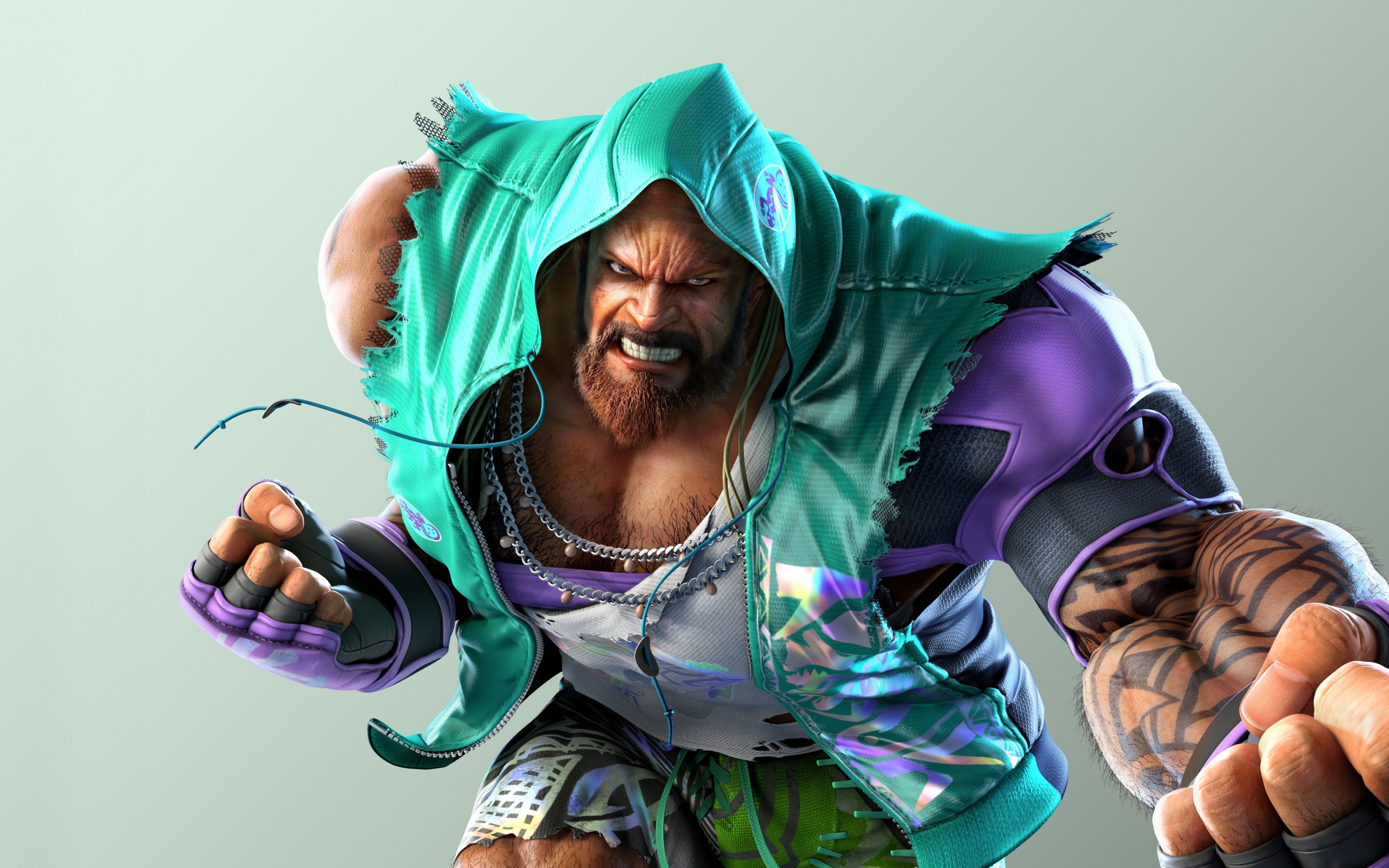 Craig Marduk, Tekken 7, turquoise sleeveless hoodie, HD Desktop wallpaper