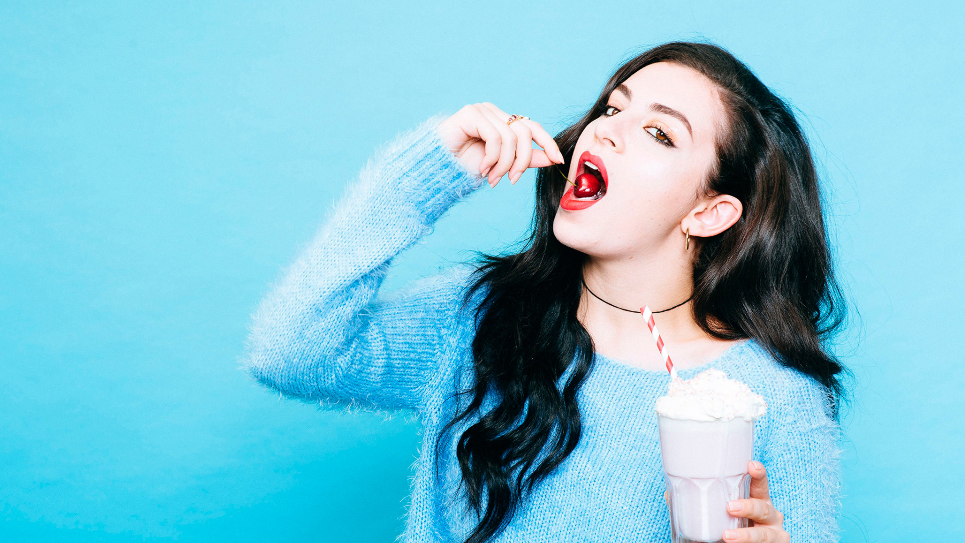 Cherry photoshoot wallpaper, Charli XCX, Charlotte Emma Aitchison, DIY section, 1920x1080 Full HD Desktop