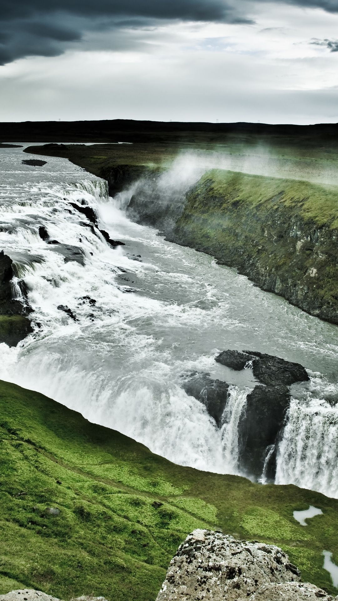 Gullfoss Waterfall, Iceland iPhone wallpapers, Captivating waterfalls, Picturesque beauty, 1080x1920 Full HD Phone