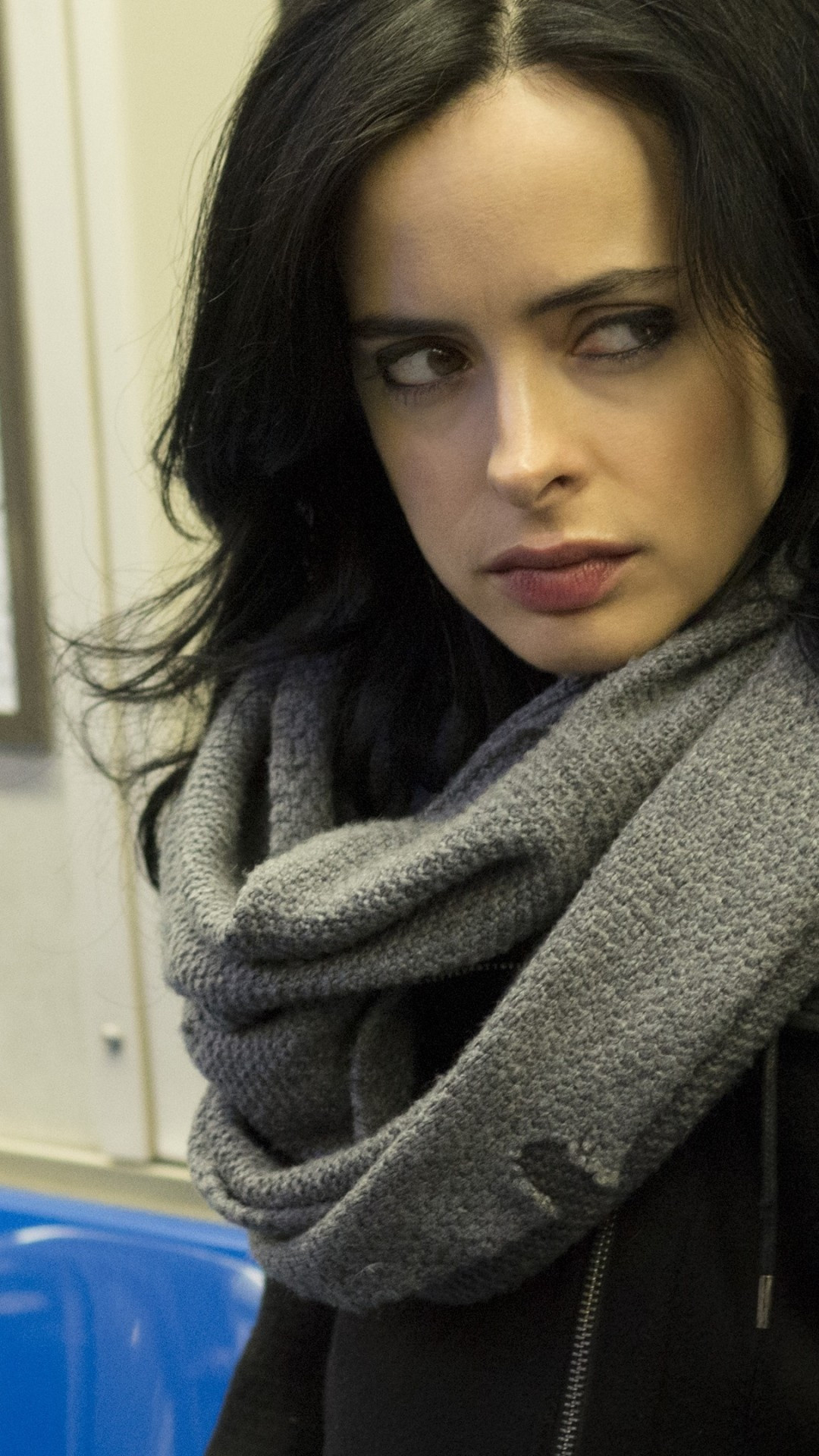 Krysten Ritter, Jessica Jones TV series, Wallpaper for iPhone, Sony Xperia, 1080x1920 Full HD Phone