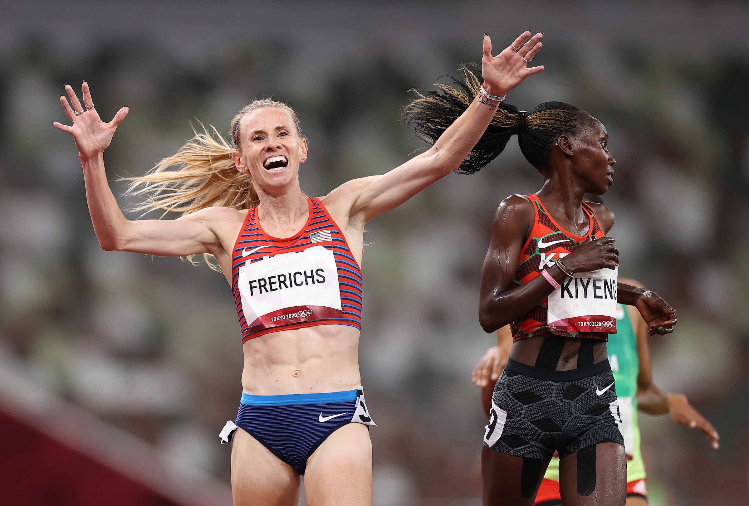 Courtney Frerichs, Silver medal, Peruth Chemutai, Steeplechase, 2400x1630 HD Desktop