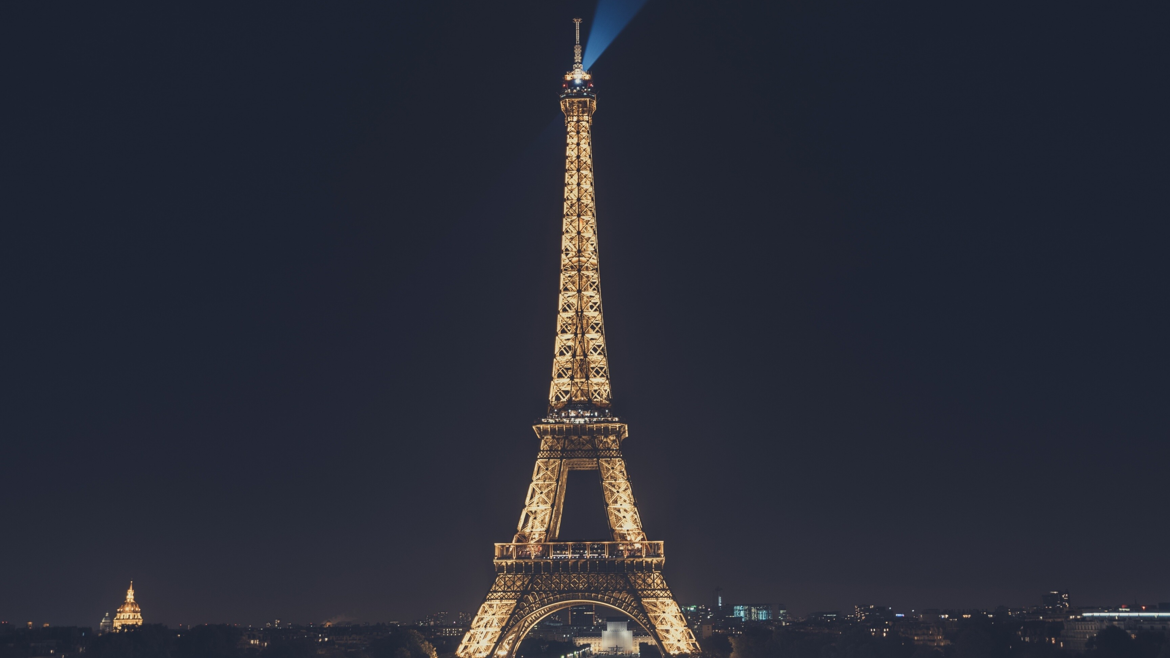 Eiffel Tower, Night view, Paris, 4K HD resolution, 3840x2160 4K Desktop