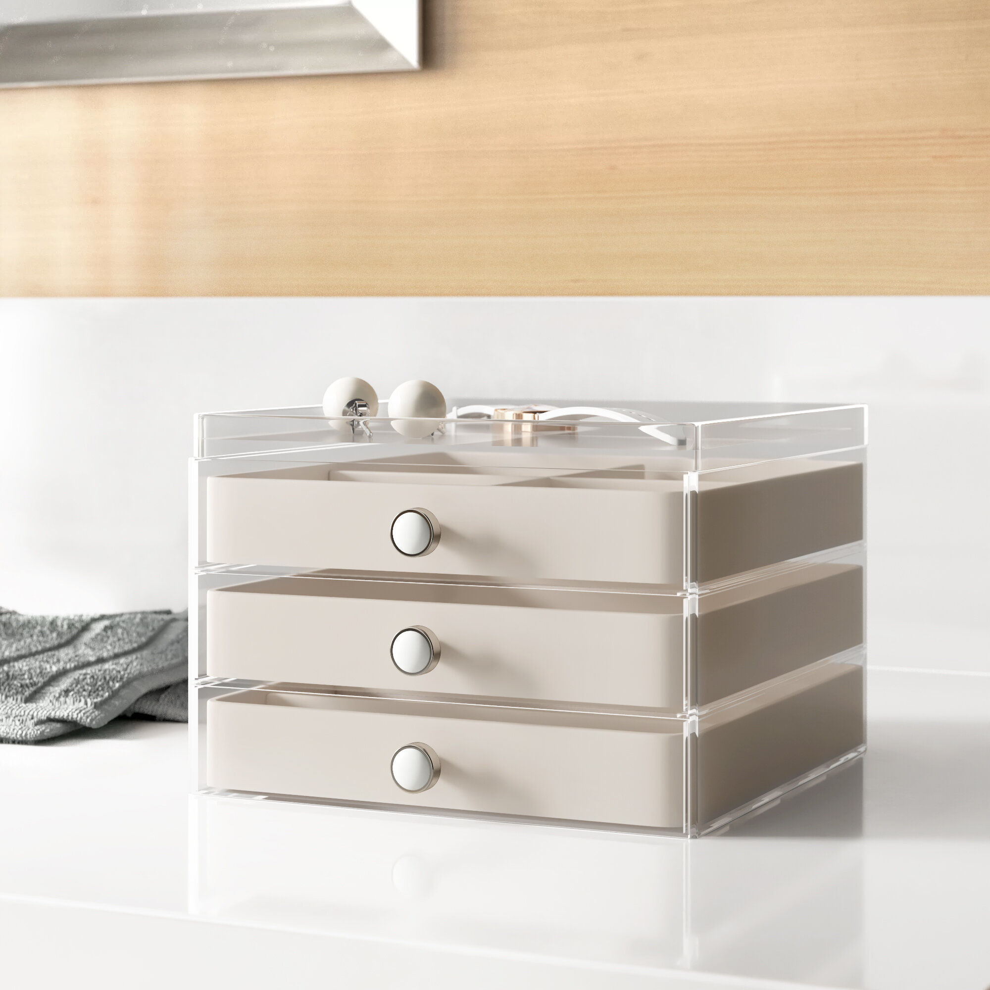 Dotted Line 3 Drawer Slim Jewelry Box \u0026 Reviews | Wayfair 2000x2000