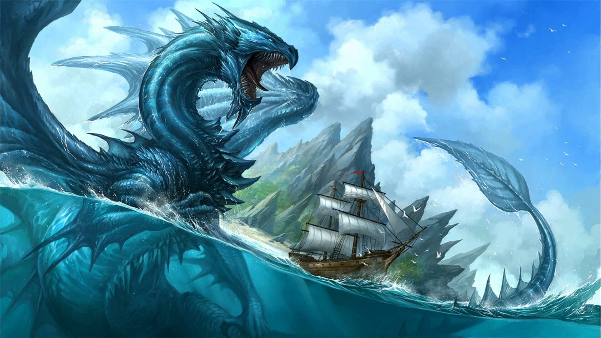 Ocean dragon, Dragons Wallpaper, 1920x1080 Full HD Desktop