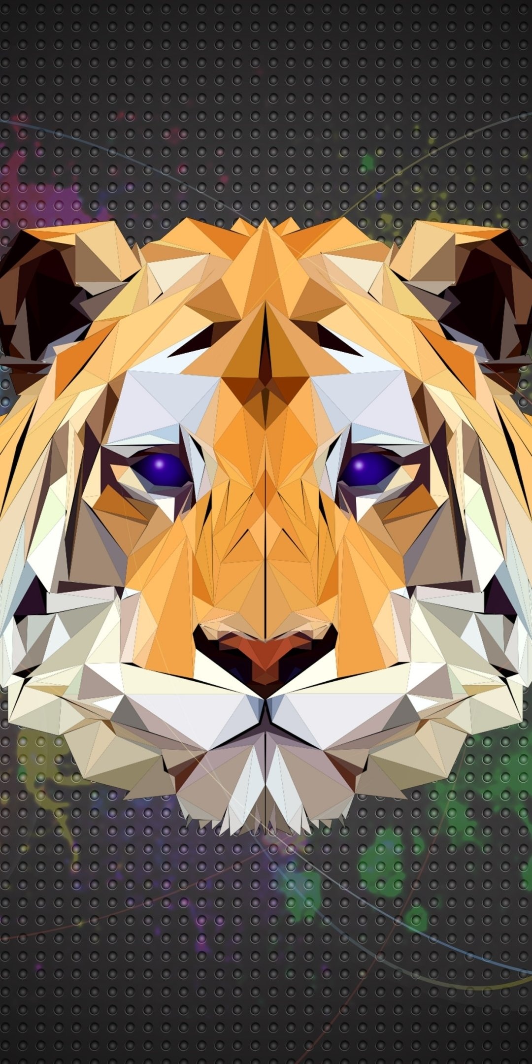 Tiger, Facets Wallpaper, 1080x2160 HD Phone