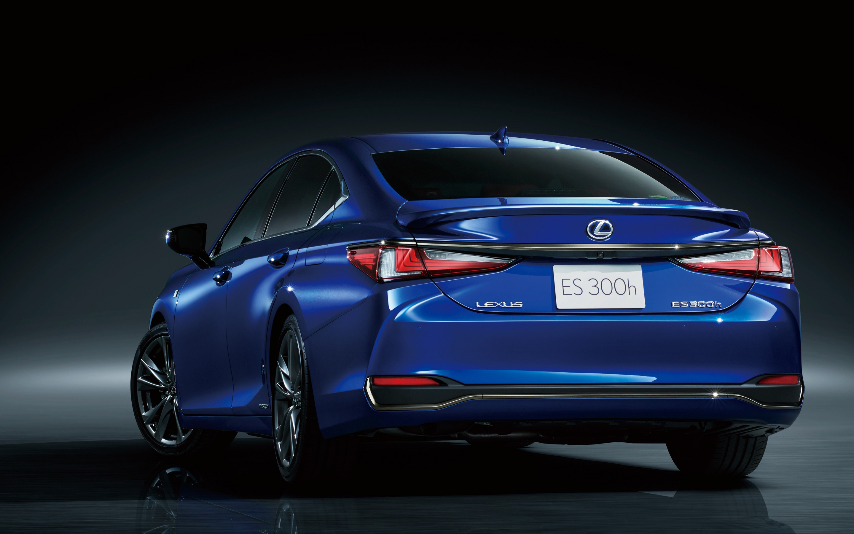 Lexus ES, 2018 model, Rear view, Blue sedan, 2880x1800 HD Desktop