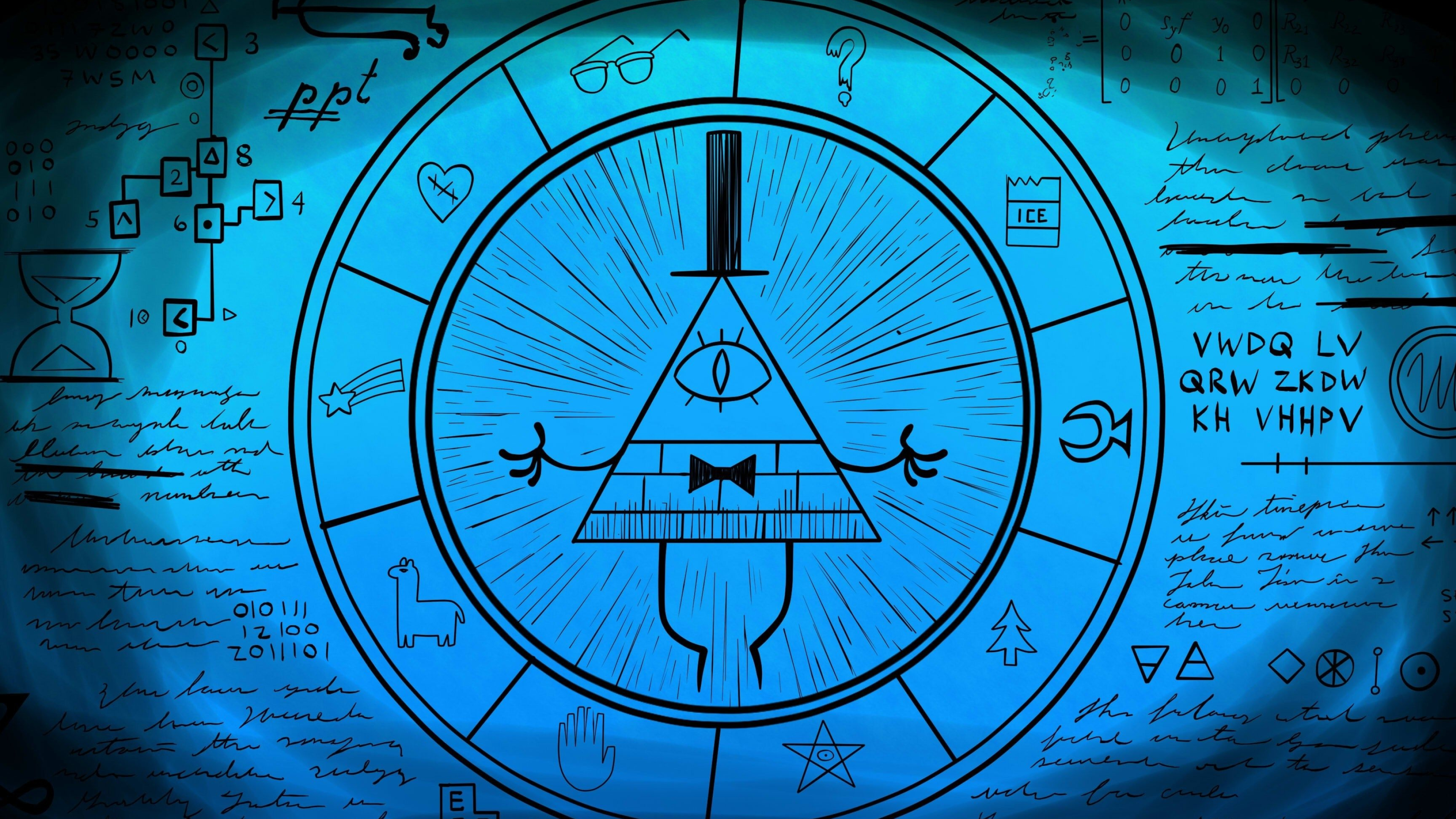 Human Bill Cipher (Animation), Bill Cipher Computer, Cryptic wallpaper, Gravity Falls, 3840x2160 4K Desktop