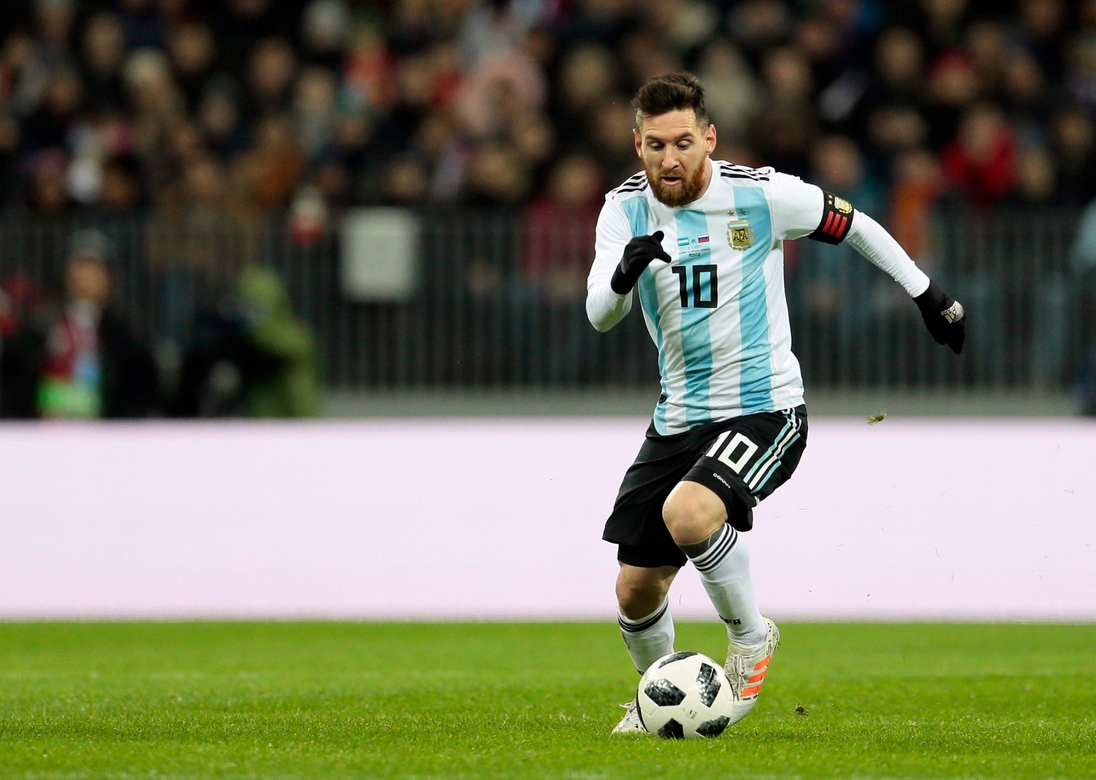 Lionel Messi, Argentina national football team jersey, Adidas Telstar 18 football, HD Desktop wallpaper