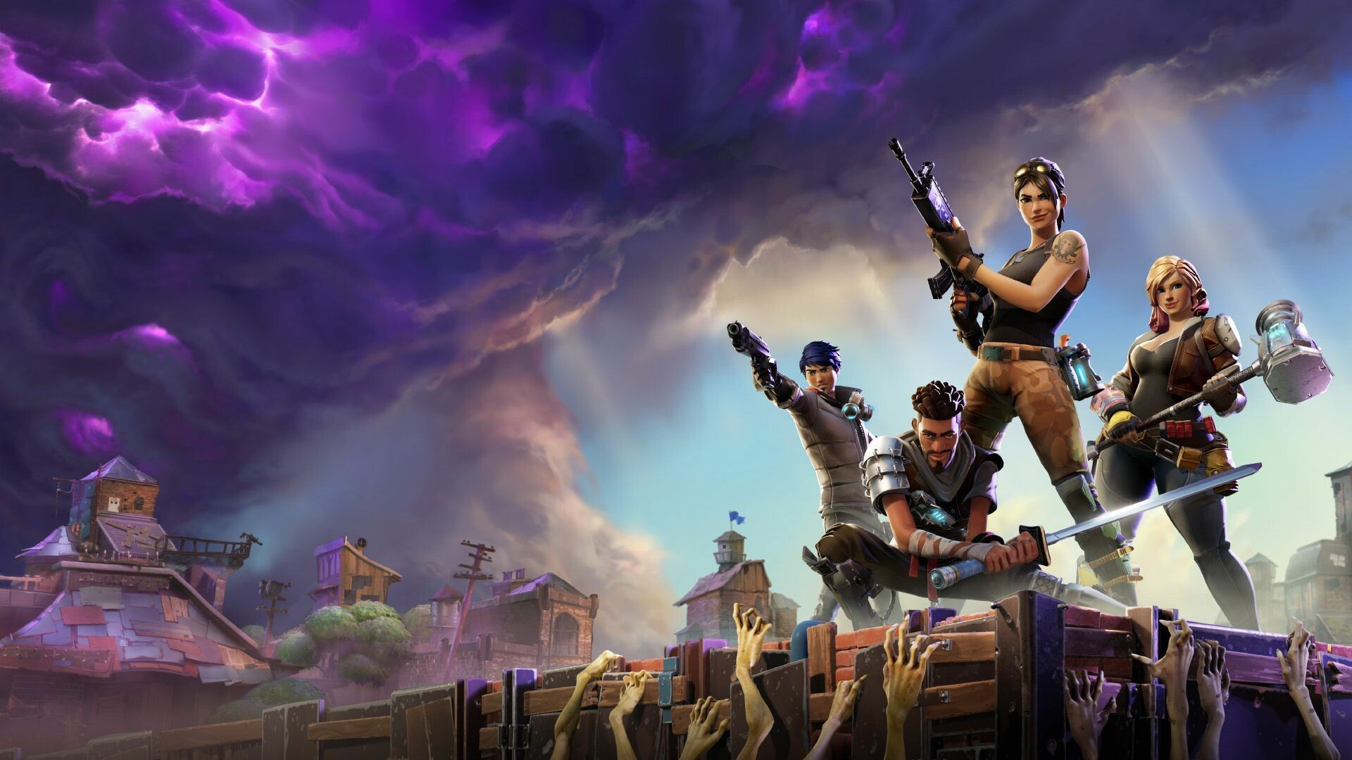 Fortnite Desktop Wallpapers, Epic battlescapes, Artistic visuals, Captivating scenes, 1920x1080 Full HD Desktop