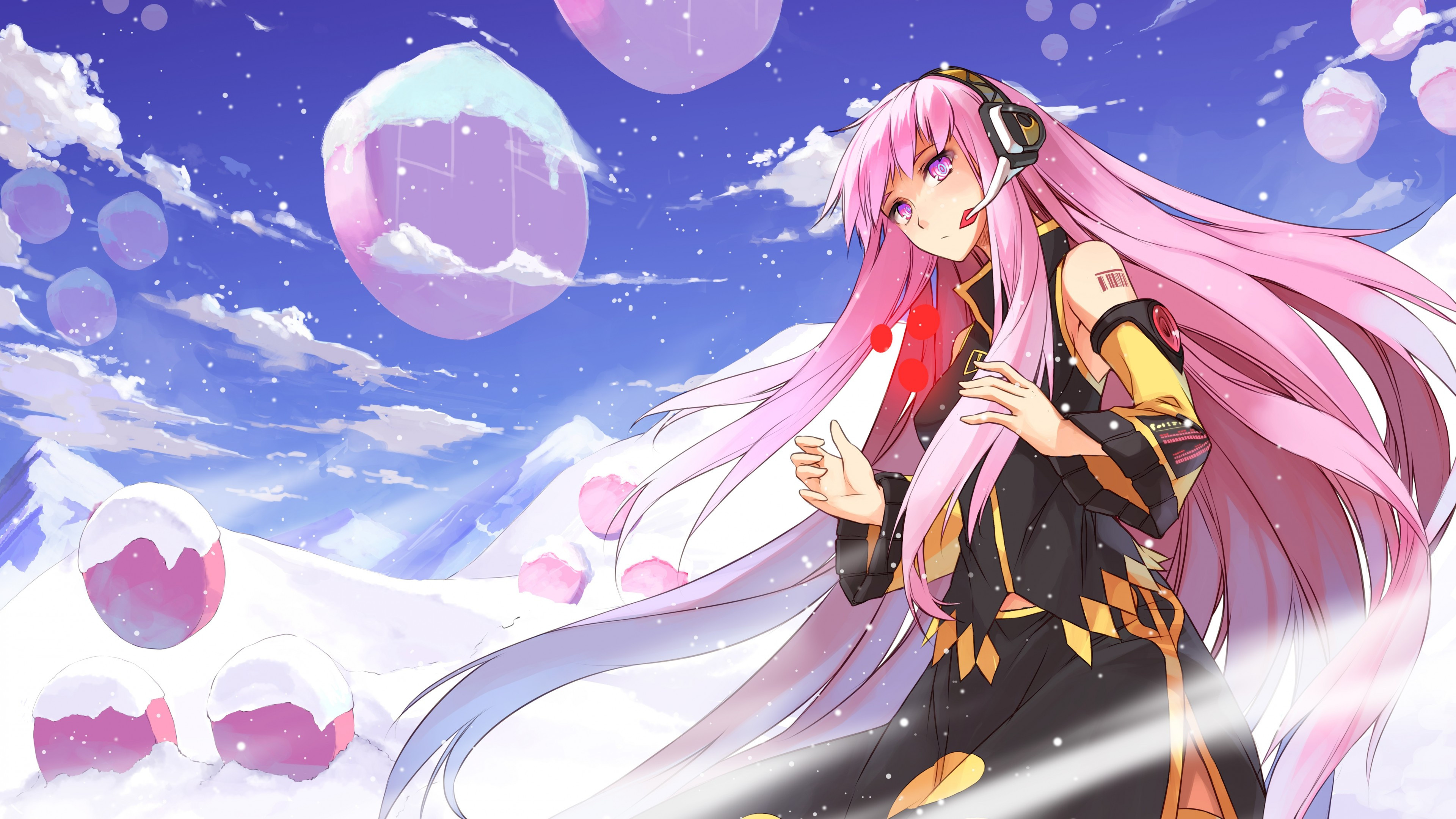 Megurine Luka, Pink hair, Vocaloid, UHD TV, 3840x2160 4K Desktop