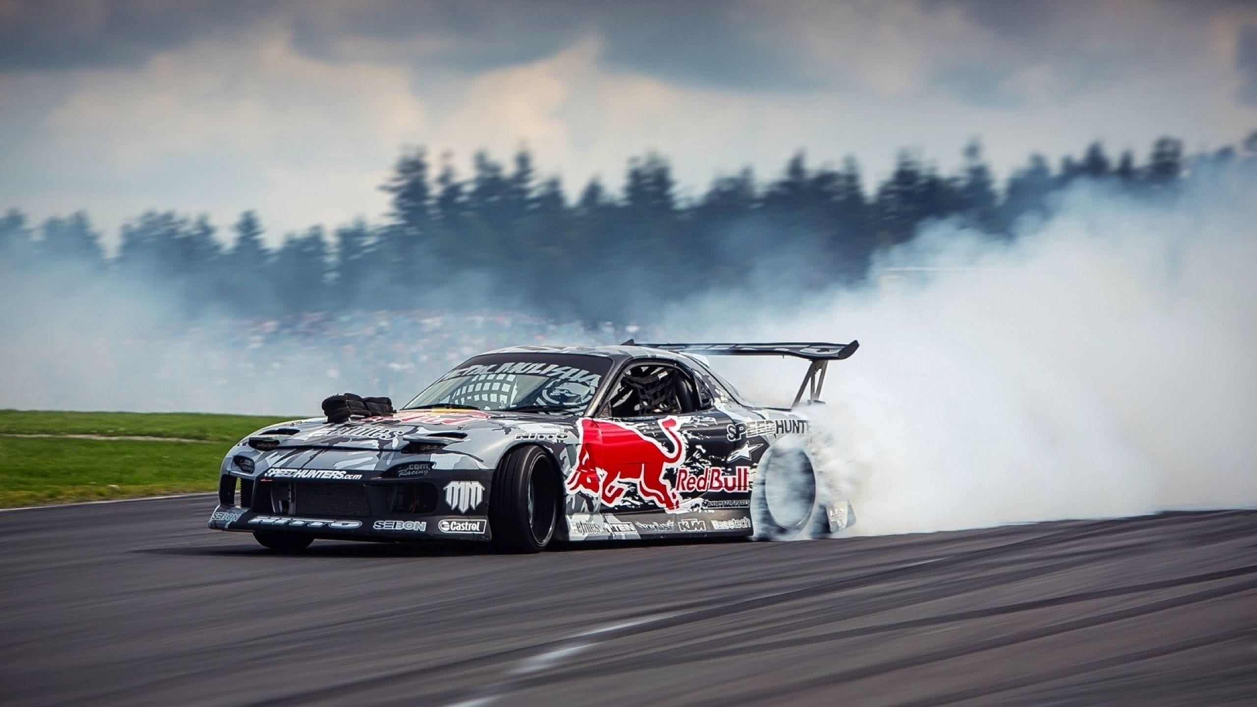 Mazda RX-7 Red Bull, Drifting Wallpaper, 2560x1440 HD Desktop