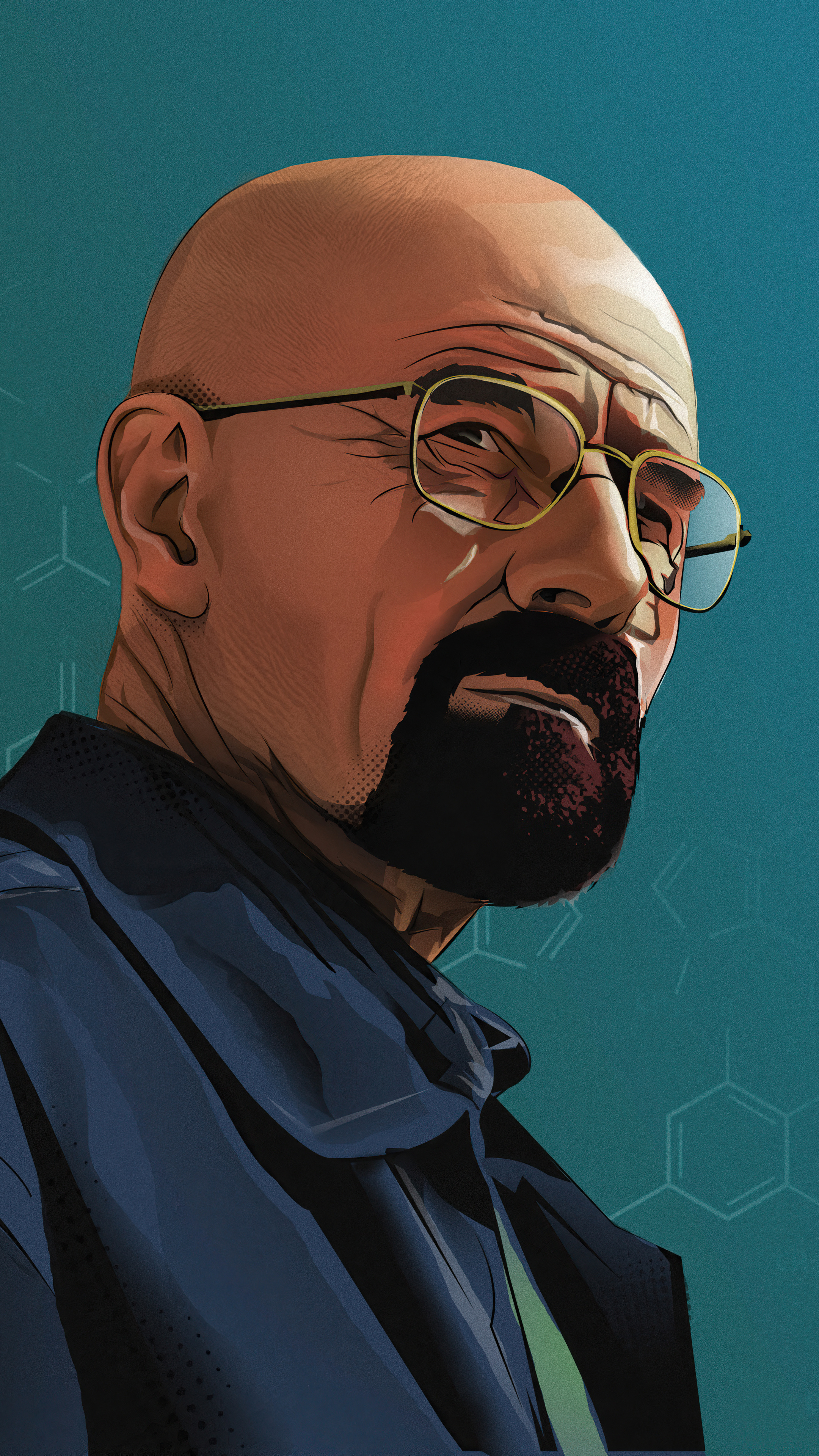 Artwork, Walter White Wallpaper, 2160x3840 4K Phone