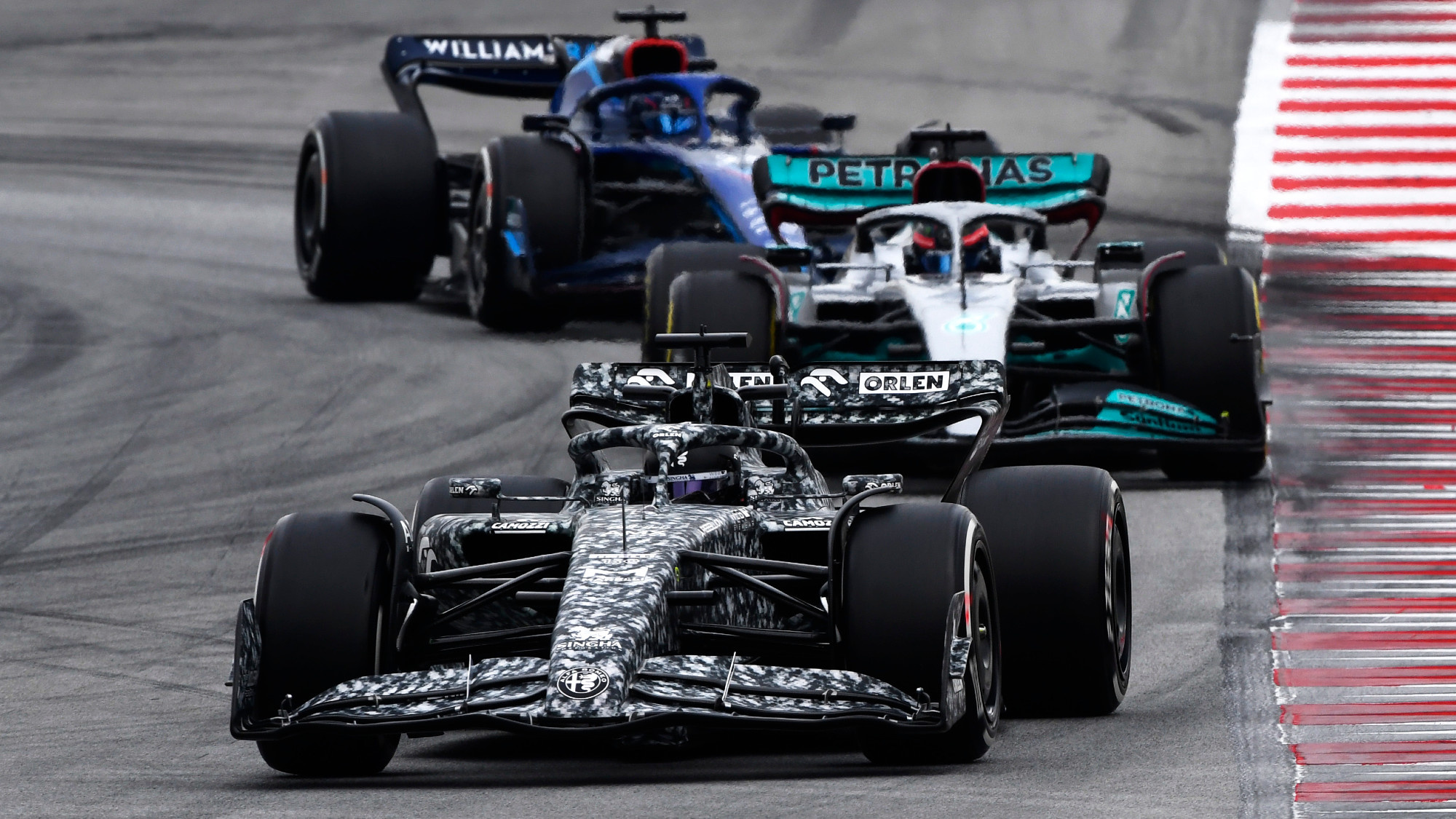 Alfa Romeo C42, Mercedes-AMG F1 W13, Williams FW44, HD Desktop wallpaper