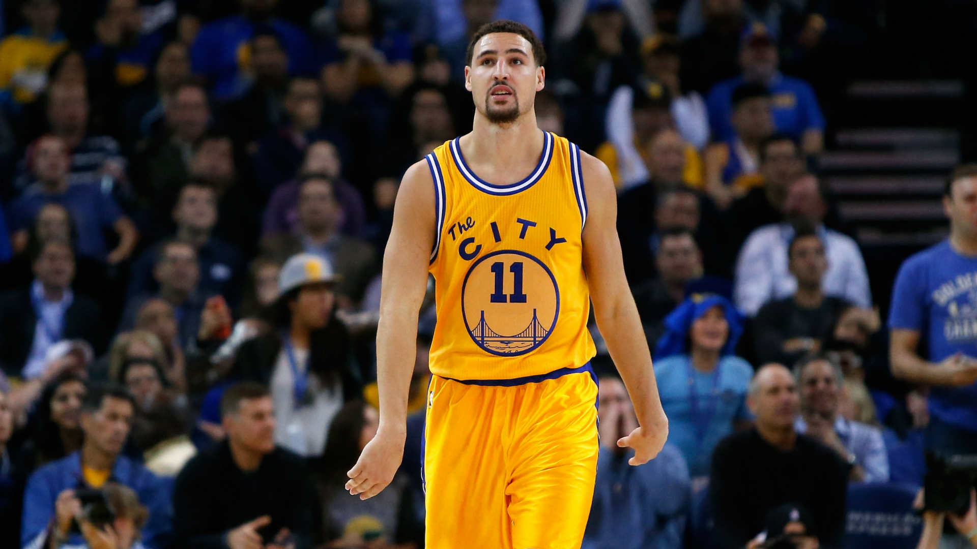 Klay Thompson, Sports background, NBA player, Golden State Warriors, 1920x1080 Full HD Desktop