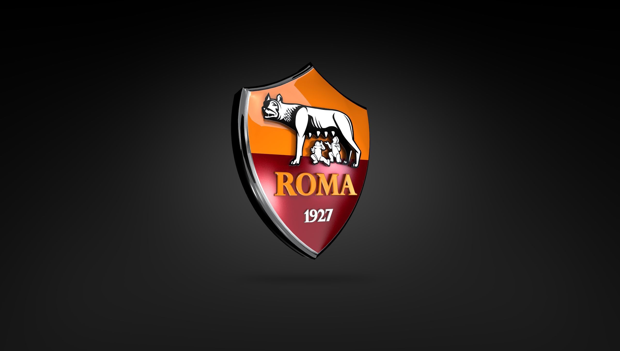 3D logo, AS Roma Wallpaper, 2560x1450 HD Desktop