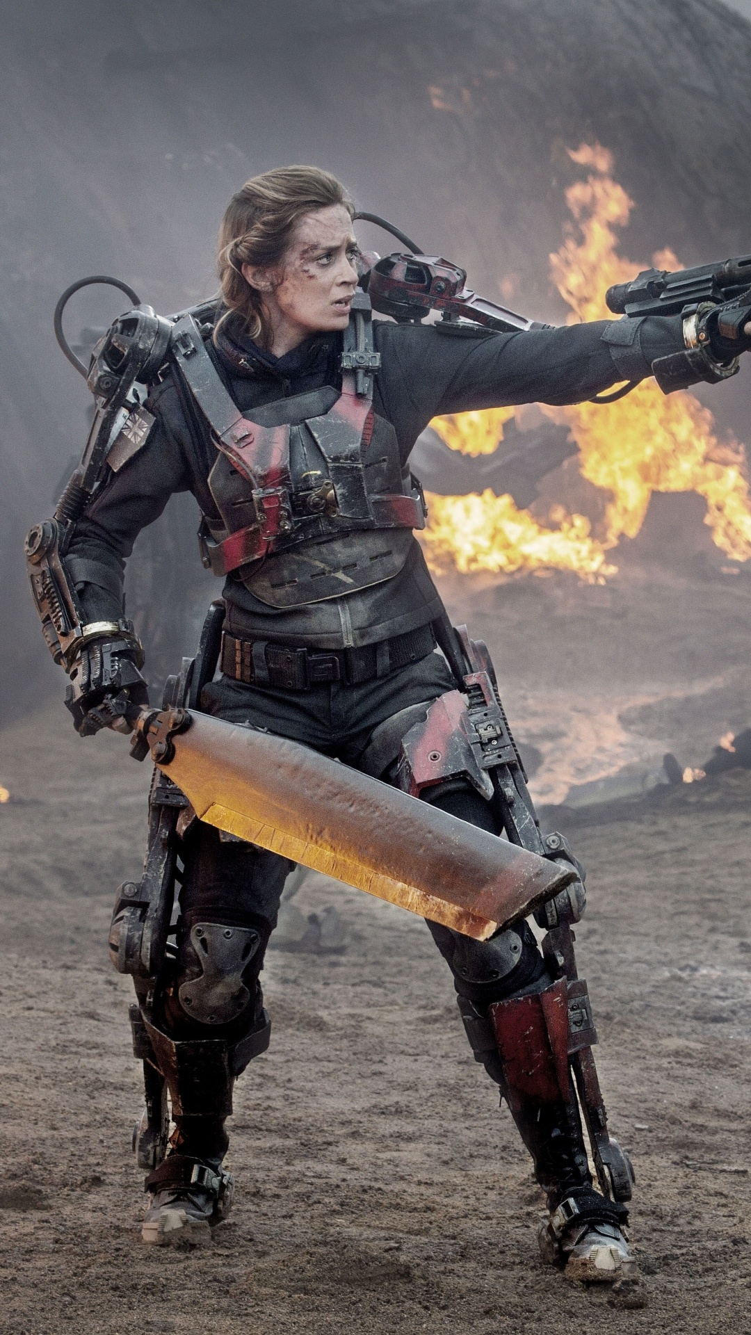 Edge of Tomorrow, Intense sci-fi, Action-packed, Emily Blunt, 1080x1920 Full HD Phone