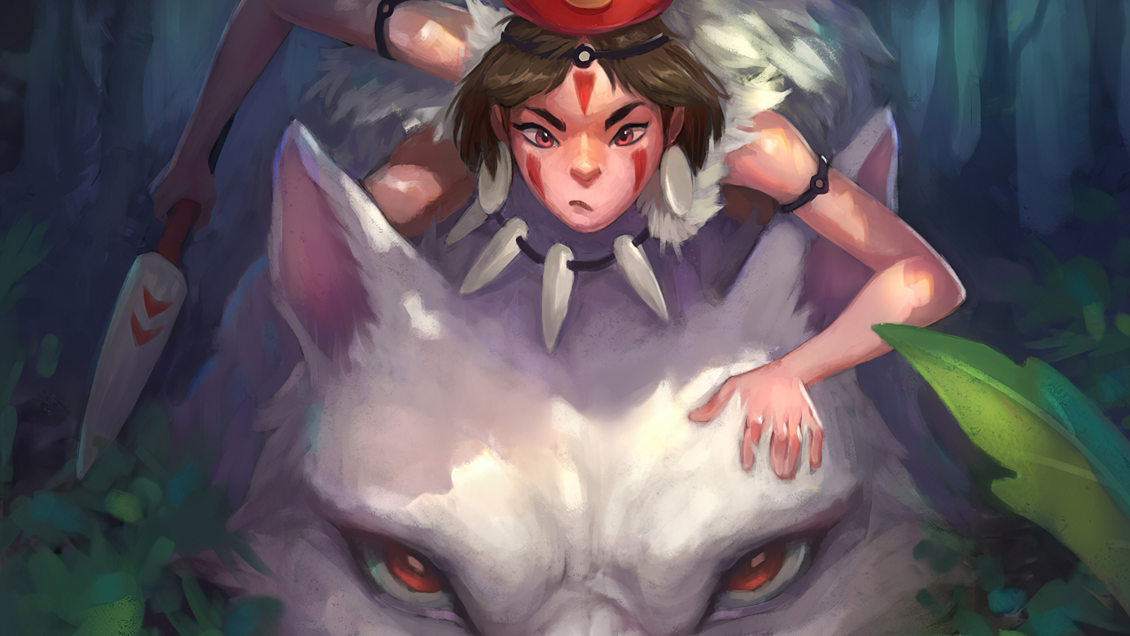 Princess Mononoke, Fanart 4K, HD anime, 3840x2160 4K Desktop