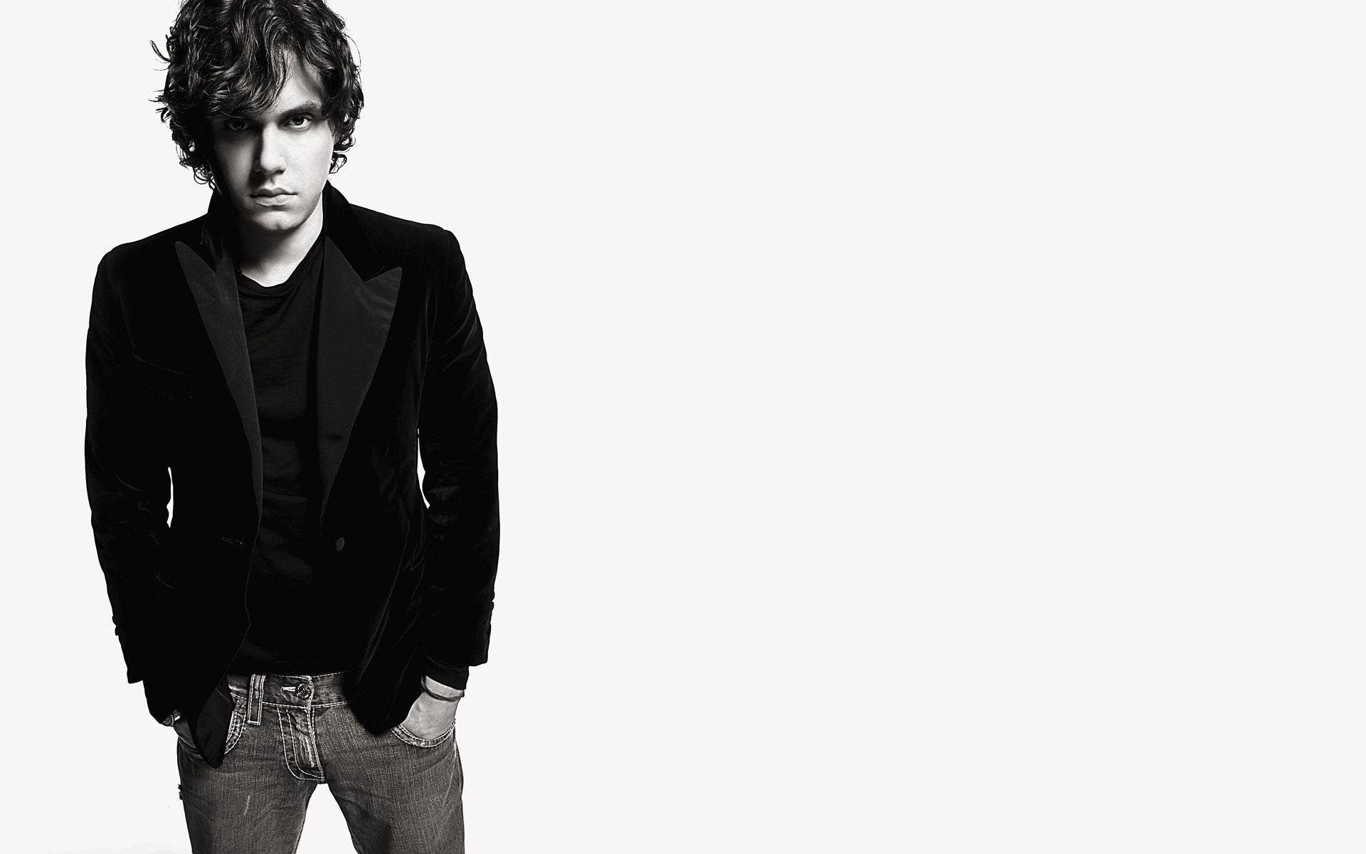 John Mayer, Singer, Celebrity, Black and white, 1920x1200 HD Desktop