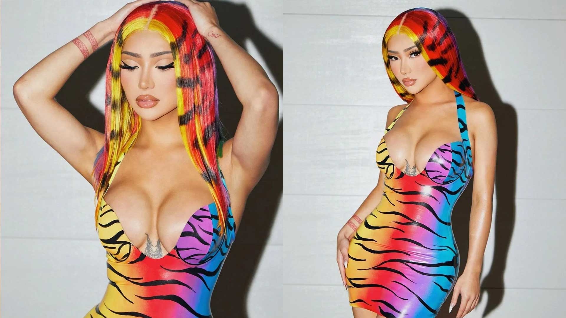 Nikita Dragun, Venus prototype latex, Coachella, Latex247, 1920x1080 Full HD Desktop