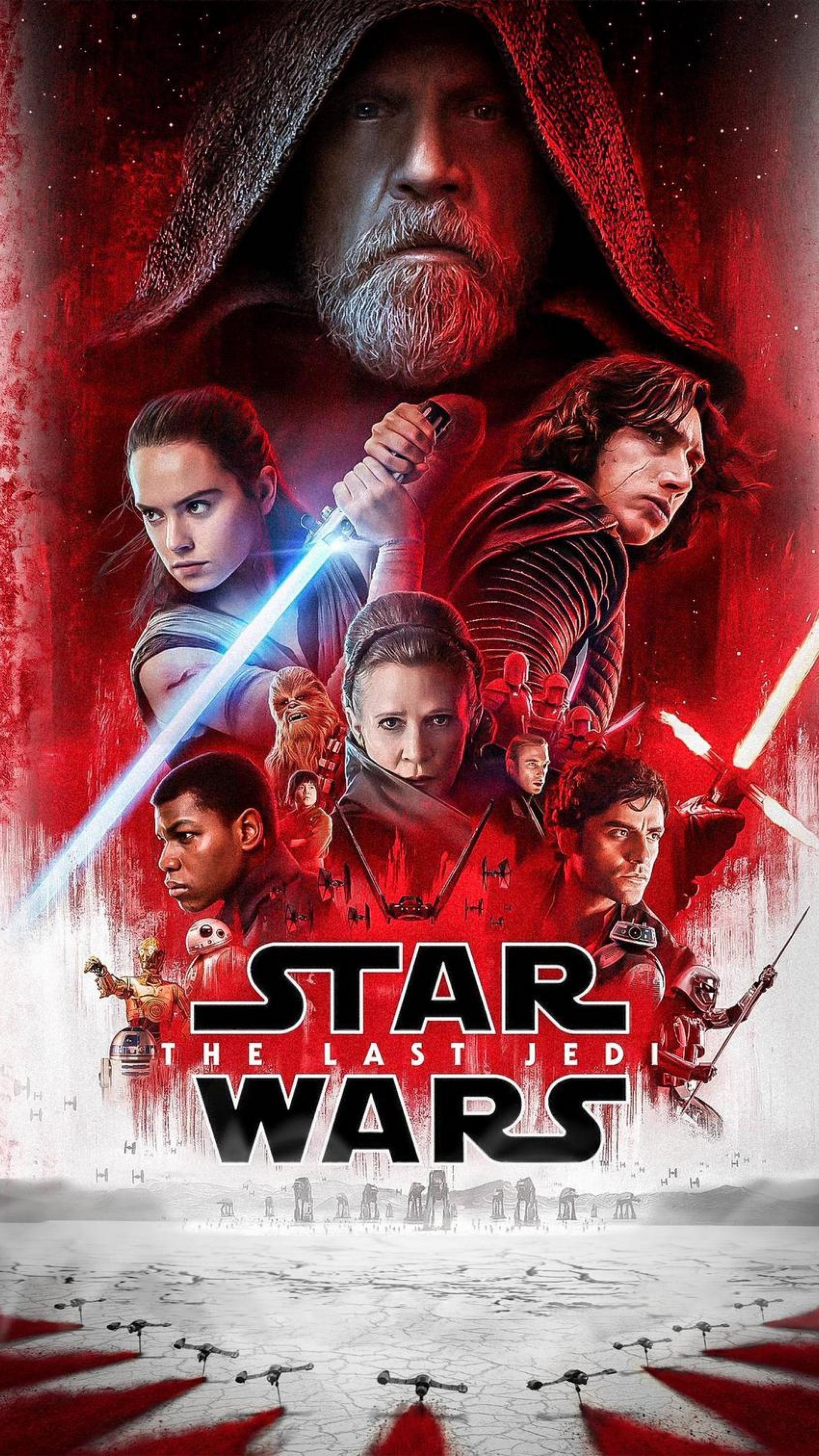 Adam Driver, Star Wars The Last Jedi, Daisy Ridley, Carrie Fisher, 2160x3840 4K Phone