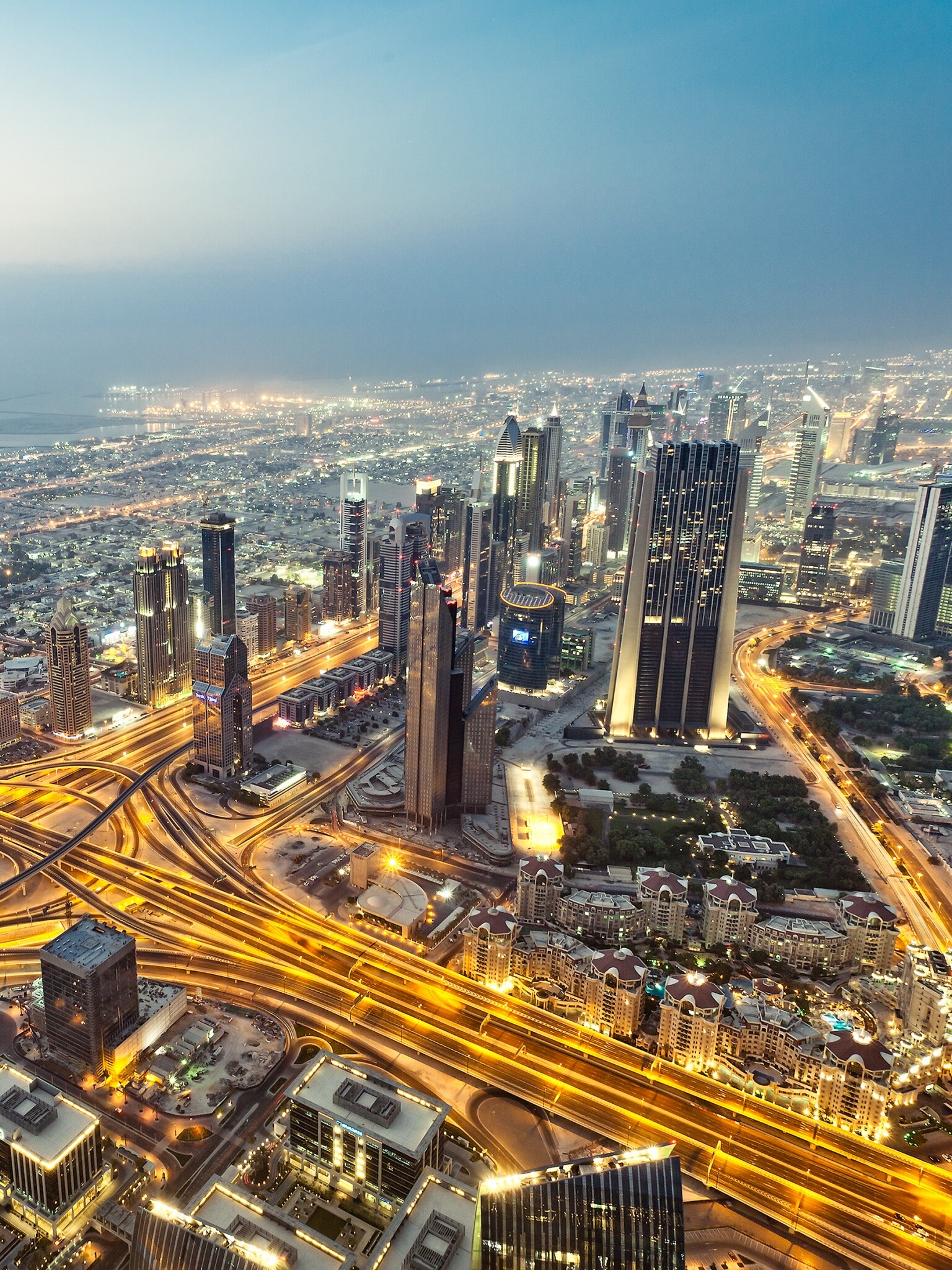 Dubai city wallpaper, City lights, Urban cityscape, Night view, 1540x2050 HD Phone