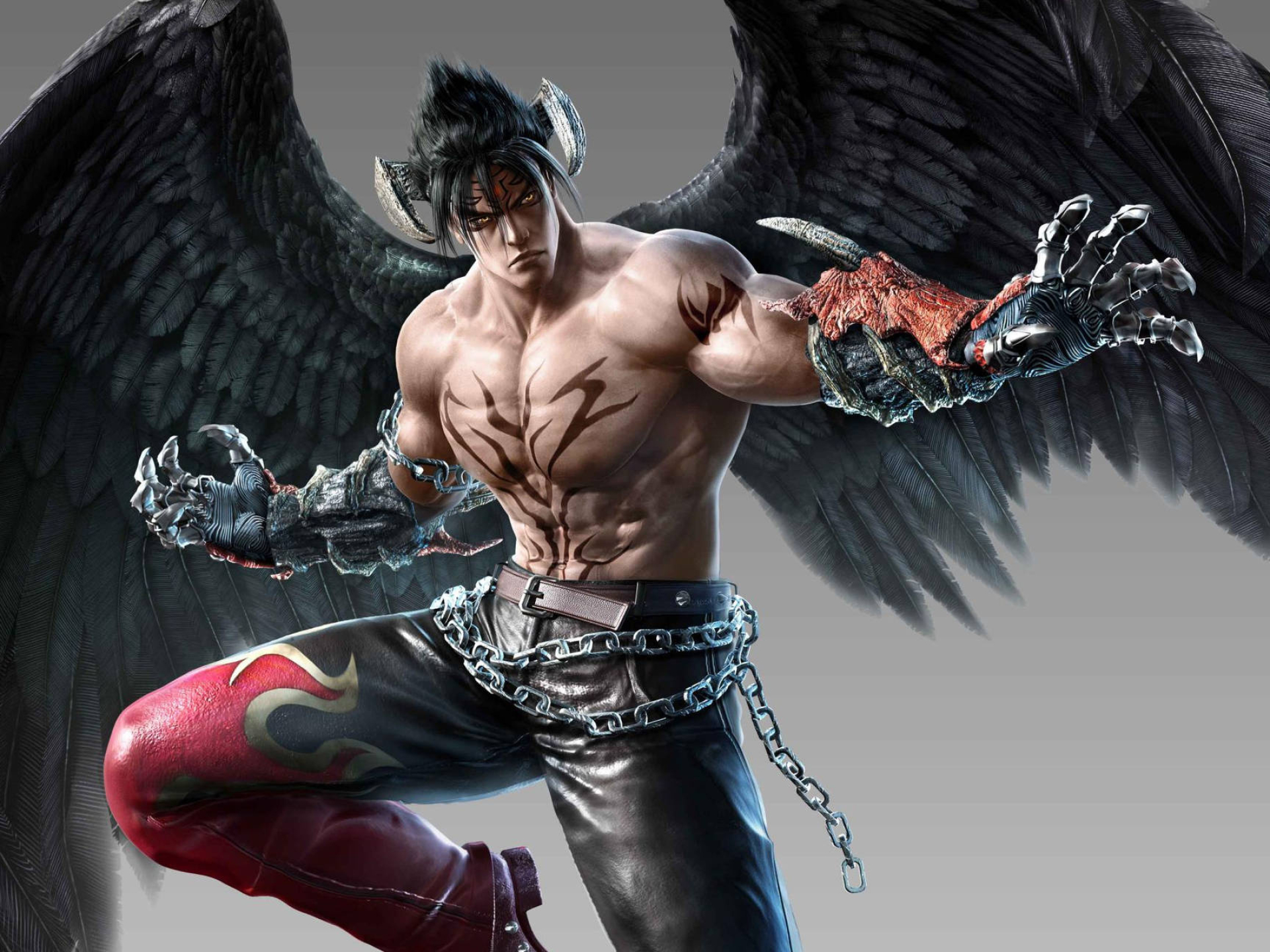 Devil Jin, Tekken 7, black feathered wings, HD Desktop wallpaper