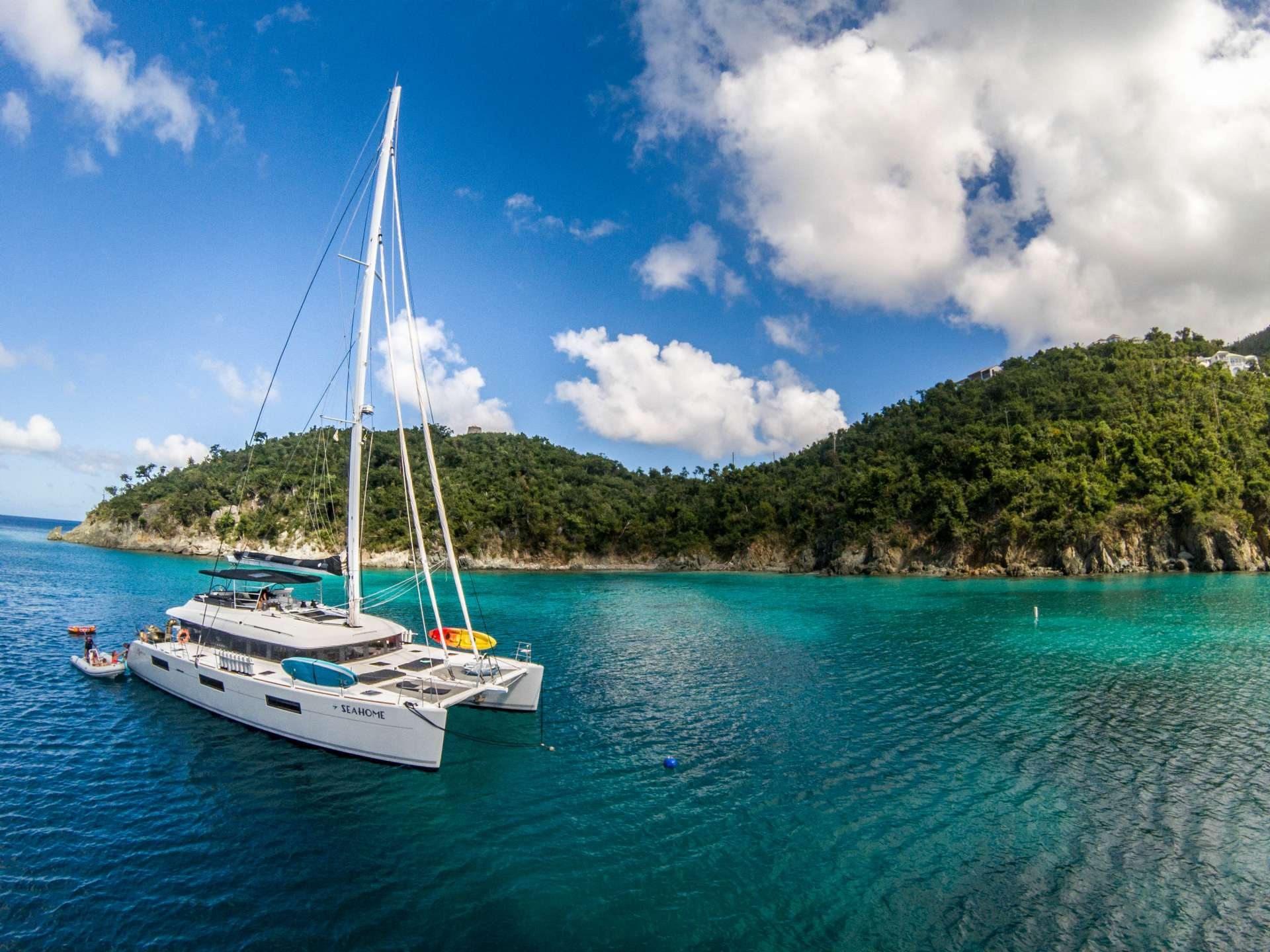 Catamaran wallpapers, Honduras travel, Caribbean Sea, Tropical sailing, 1920x1440 HD Desktop